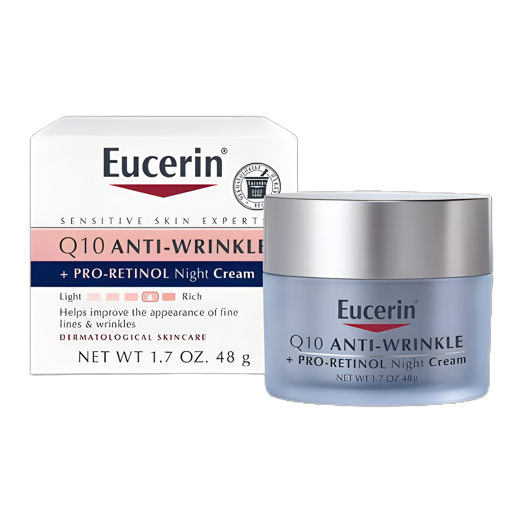 Facial Moisturizer Eucerin® Q10 Anti-Wrinkle Night Cream + Pro-Retinol 1.7 oz. Jar Unscented Cream