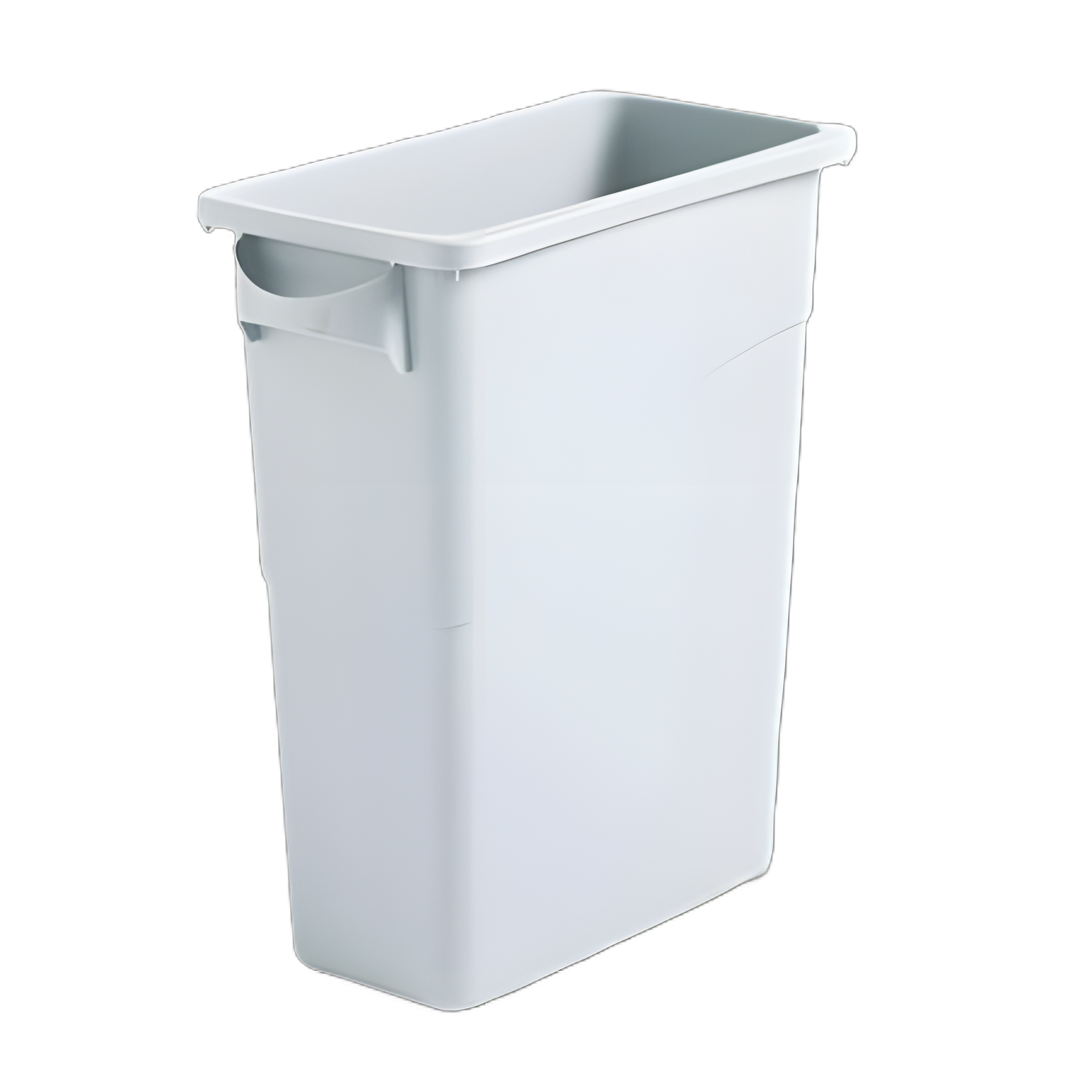 Rubbermaid Commercial Slim Jim Waste Container 15.9 gal - Light Gray with Handles for Healthcare Facilities