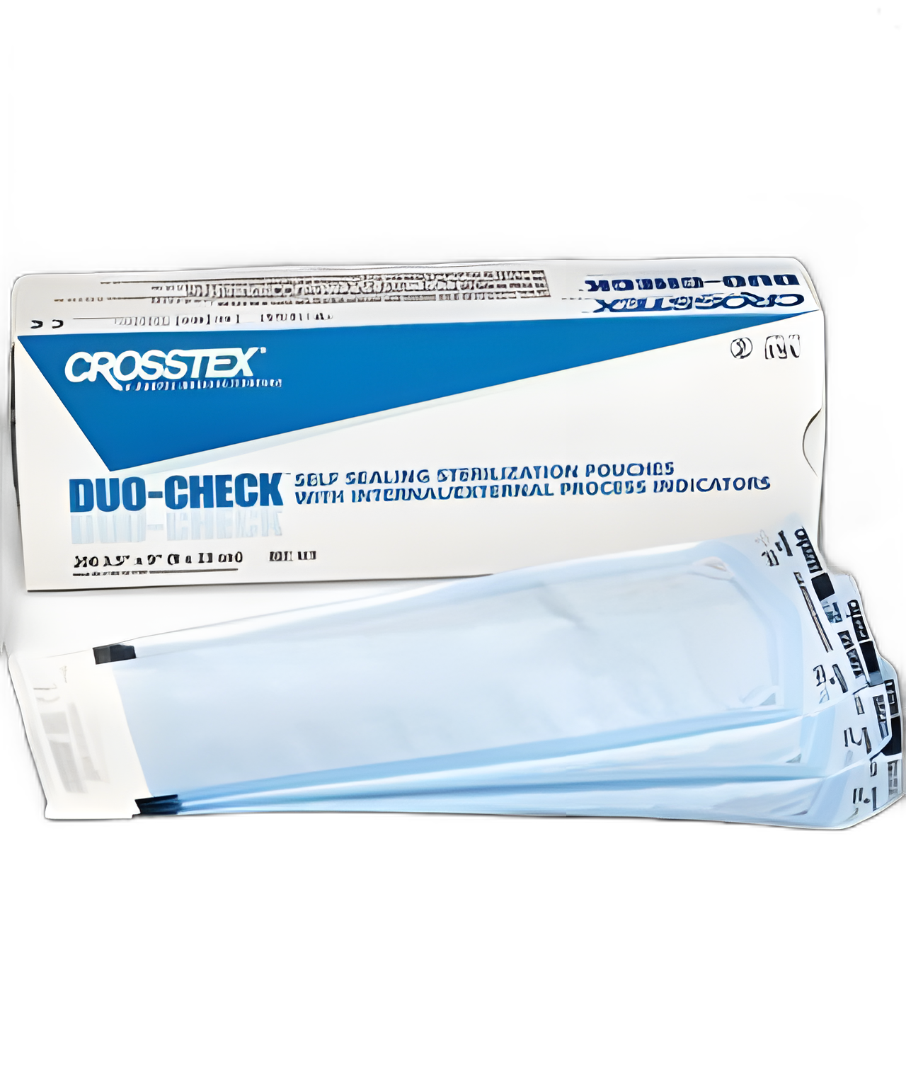 Sterilization Pouch Duo-Check® Ethylene Oxide (EO) Gas / Steam 3-1/2 X 9 Inch Transparent / Blue Self Seal Paper / Film
