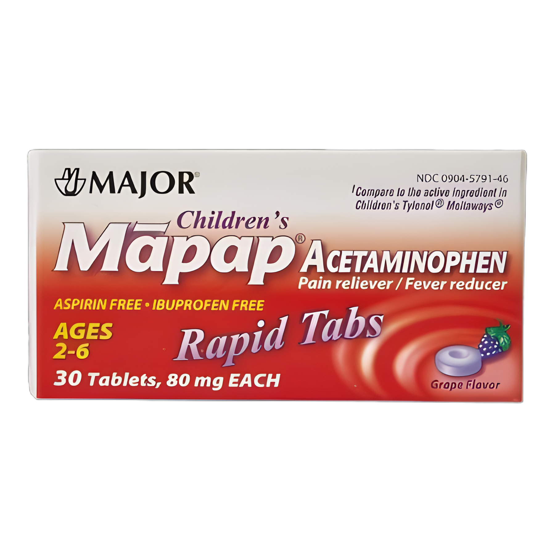 Children's Pain Relief Mapap® 80 mg Strength Acetaminophen Orally Disintegrating Tablet 30 per Bottle