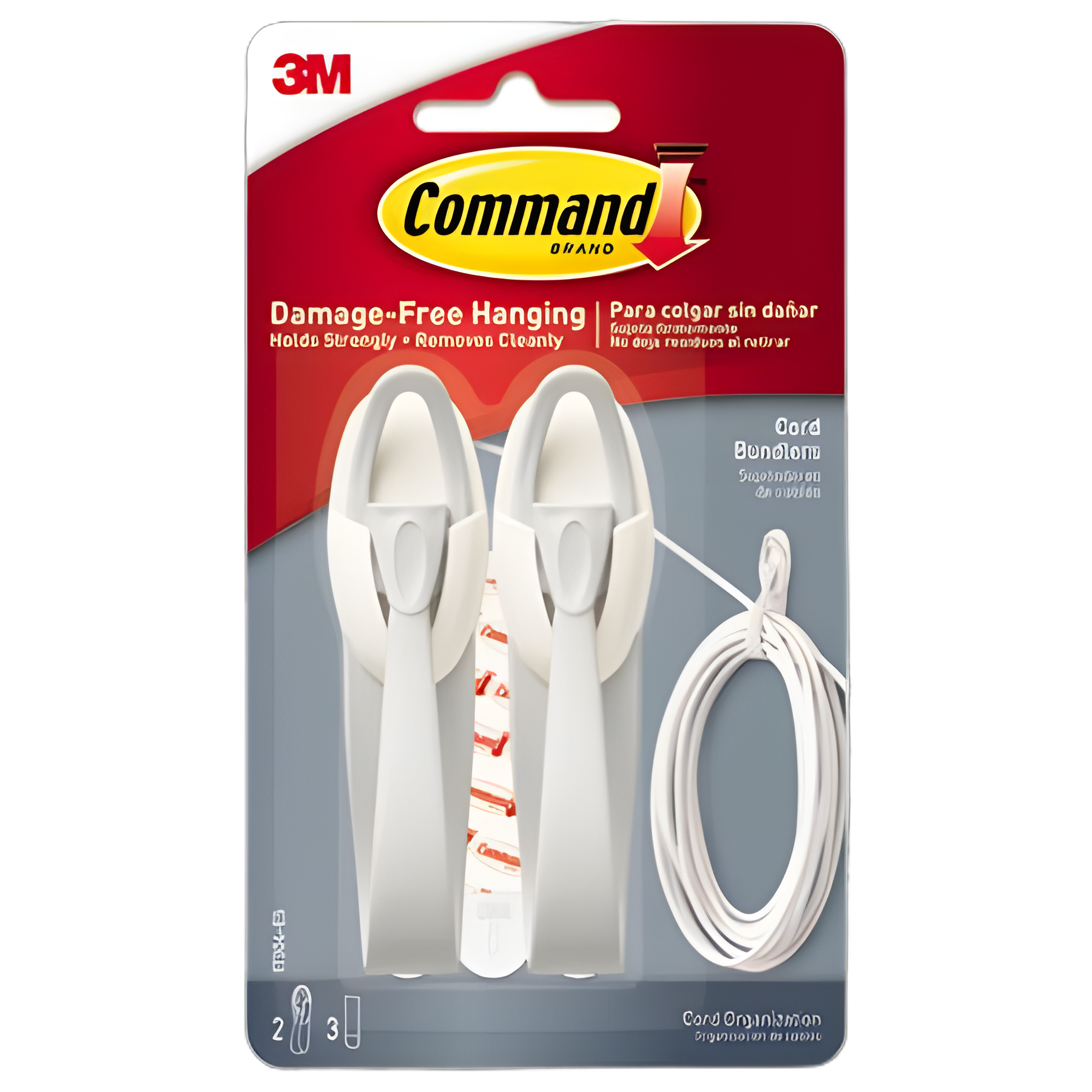 Command™ Cable Bundler, White, 2/Pack - Cable Management Solutions