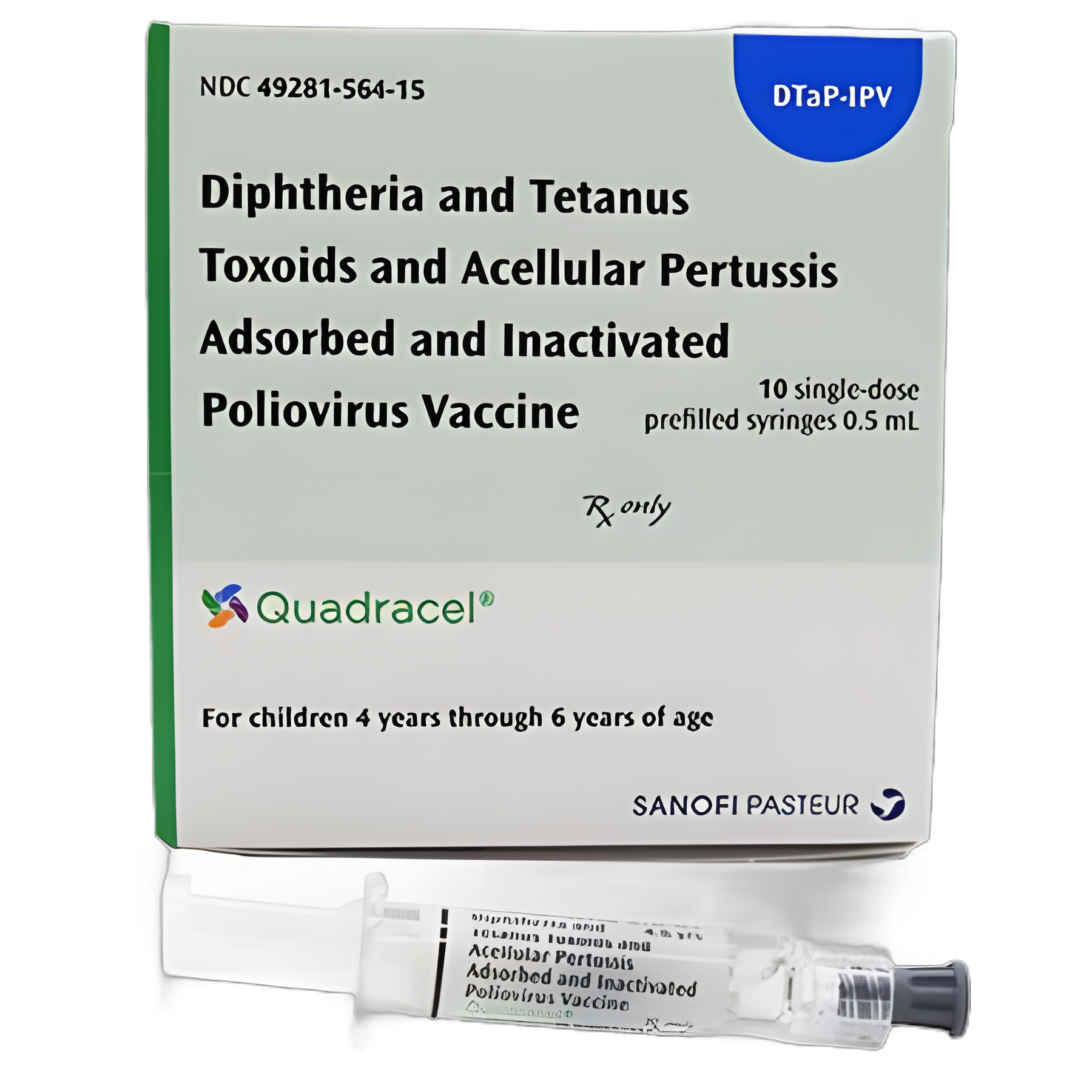 Quadracel® DTaP and Polio Vaccine Indicated for People 4 Through 6 Years of Age Diphtheria and Tetanus Toxoids and Acellular Pertussis Adsorbed and Inactivated Poliovirus Vaccine Injection Prefilled Syringe 0.5 mL