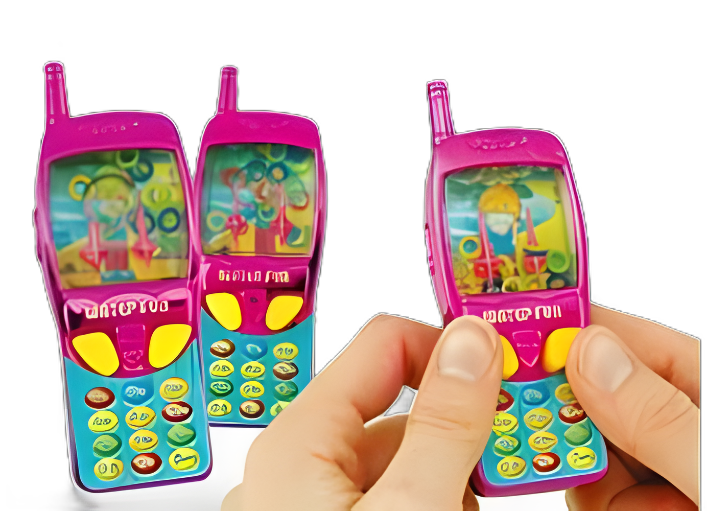 Pediatric Patient Engagement Cell Phone Water Game Toys 4 Inch by Kids Love Stickers®