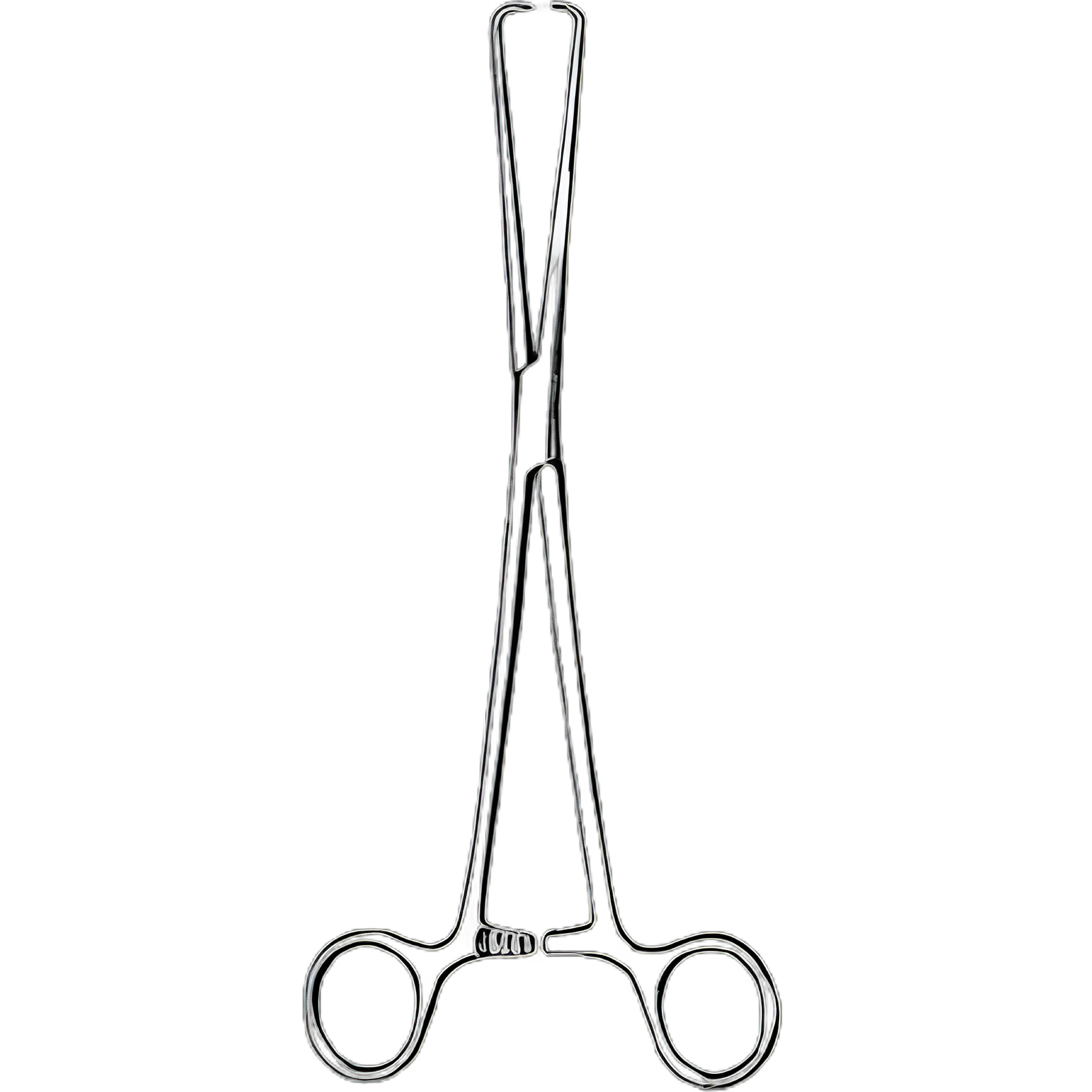 Tenaculum Forceps Merit™ Schroeder 9-1/2 Inch Length Mid Grade Stainless Steel NonSterile Ratchet Lock Finger Ring Handle Straight Pointed 1 X 1 Prongs with Flat Tips