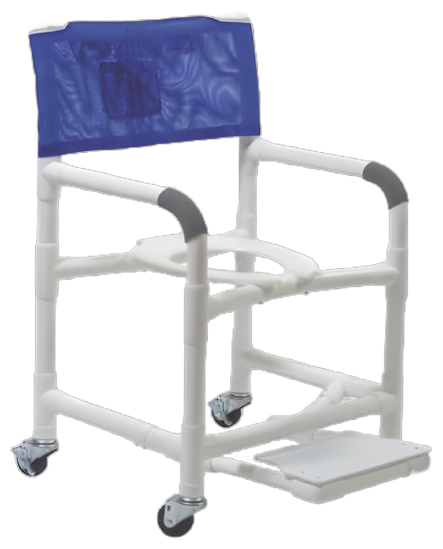 Commode / Shower Chair Lumex® Fixed Arms PVC Frame Mesh Backrest 18 Inch Seat Width 300 lbs. Weight Capacity - 89110