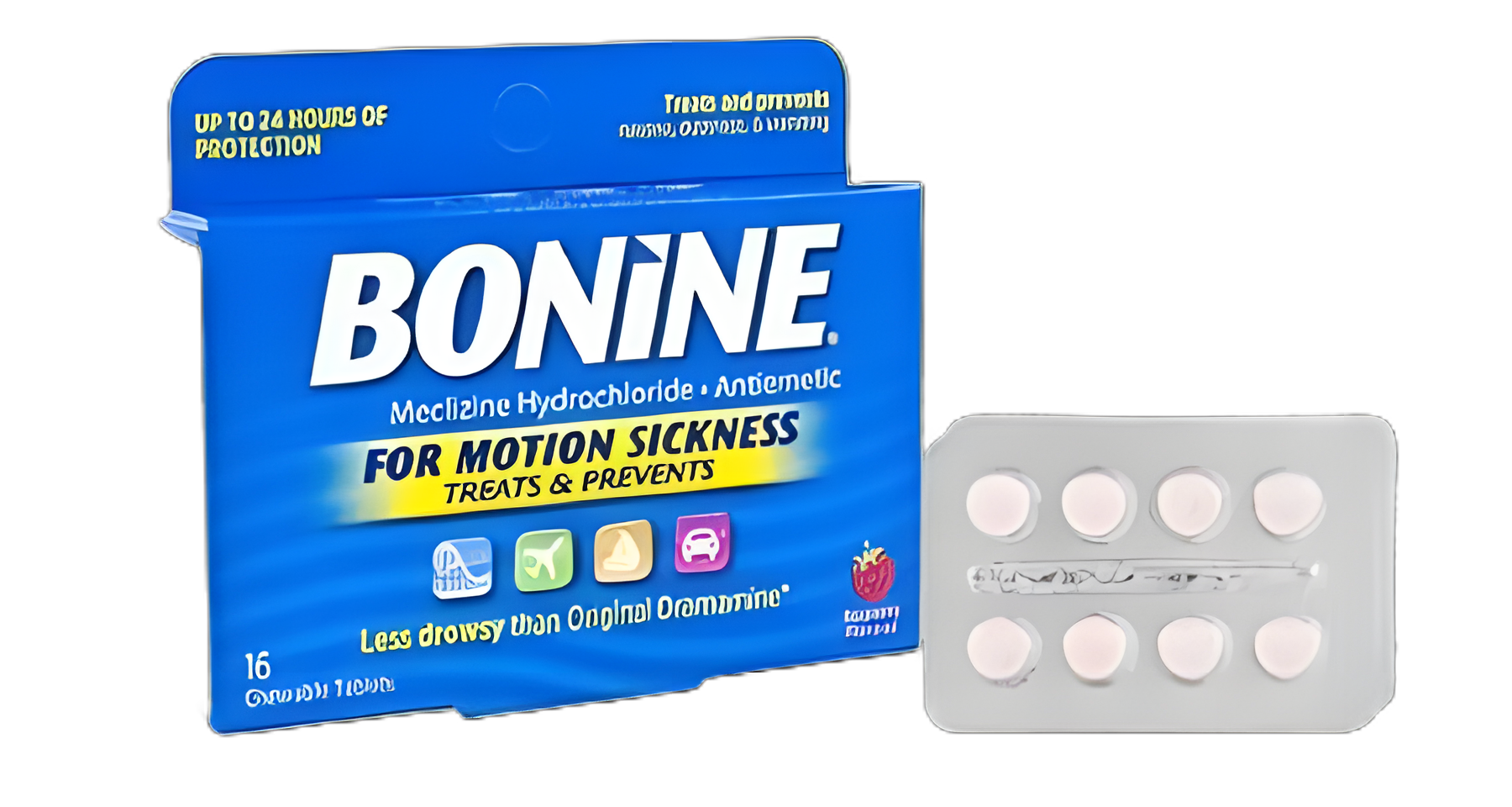 Bonine® 25 mg Chewable Tablets for Motion Sickness Relief - 16 Count
