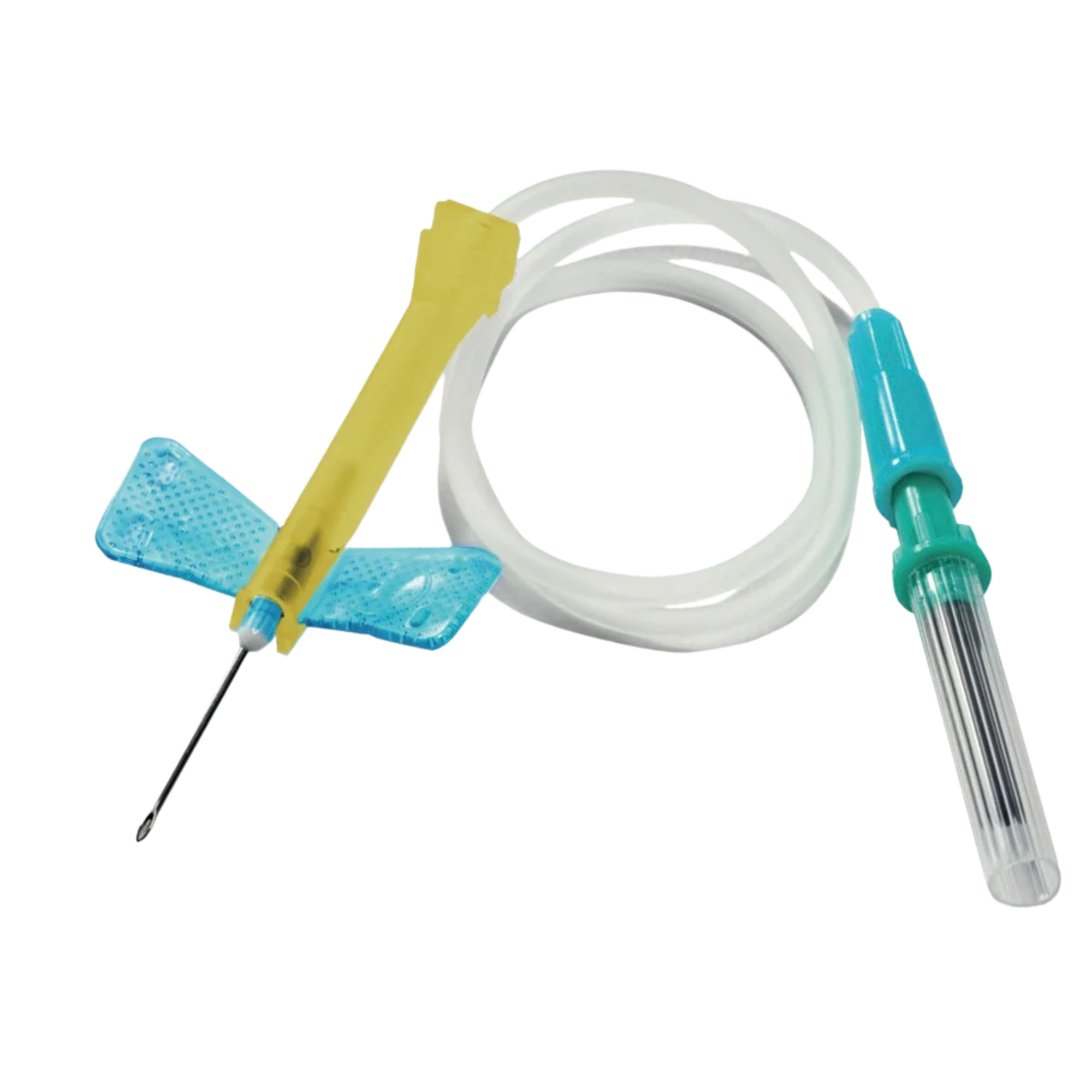 GLIDE & LOCK Safety Blood Collection Wing Sets 23Gx3/4'', Blue, Luer Adapter, 12'' Tube