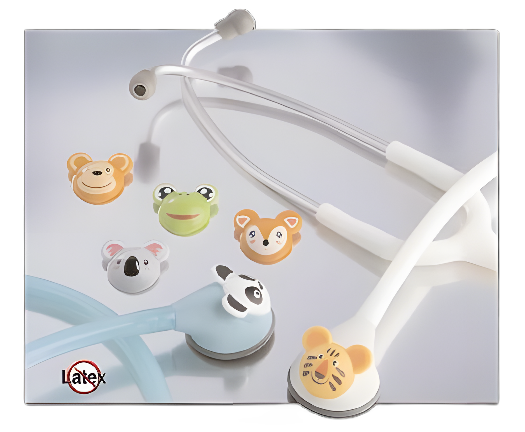 Clinician Stethoscope Adimals™ 618 White 1-Tube 22 Inch Tube Single Sided Chestpiece