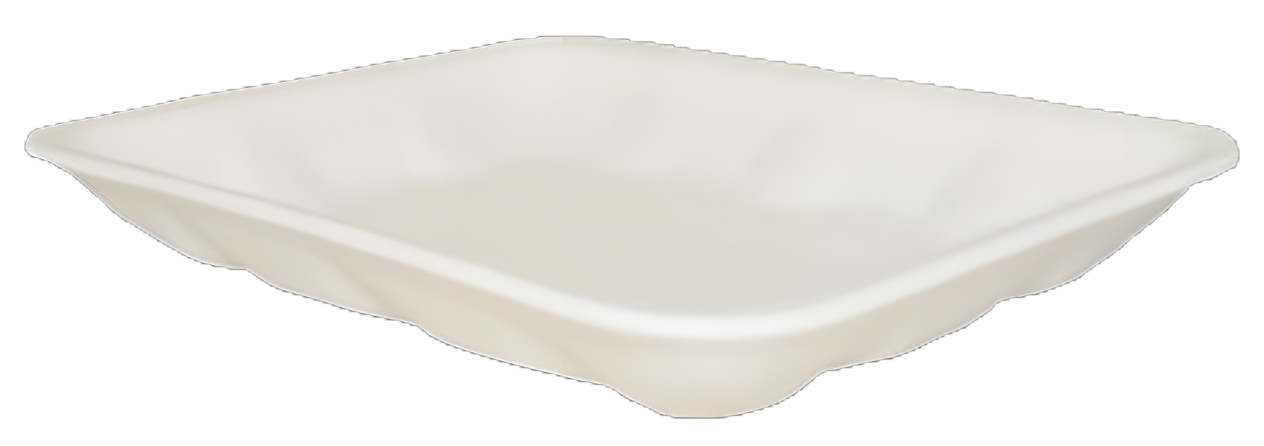 Novipax White Foam Food Tray 0.63 X 5-3/4 X 8-1/4 Inch for Medical Facilities