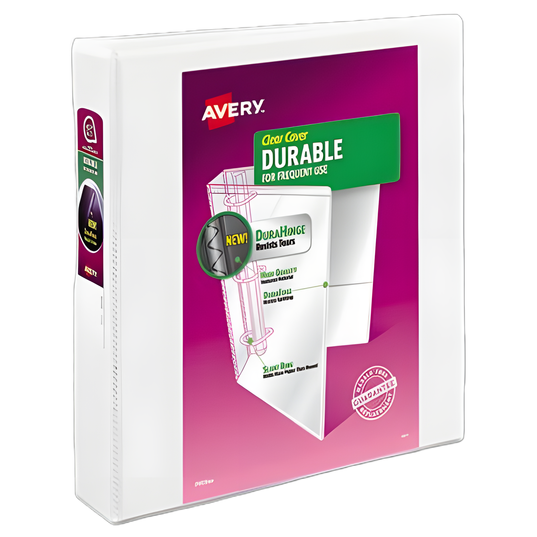 Durable View Binder with DuraHinge and Slant Rings, 3 Rings, 1.5" Capacity, 11 x 8.5, White
