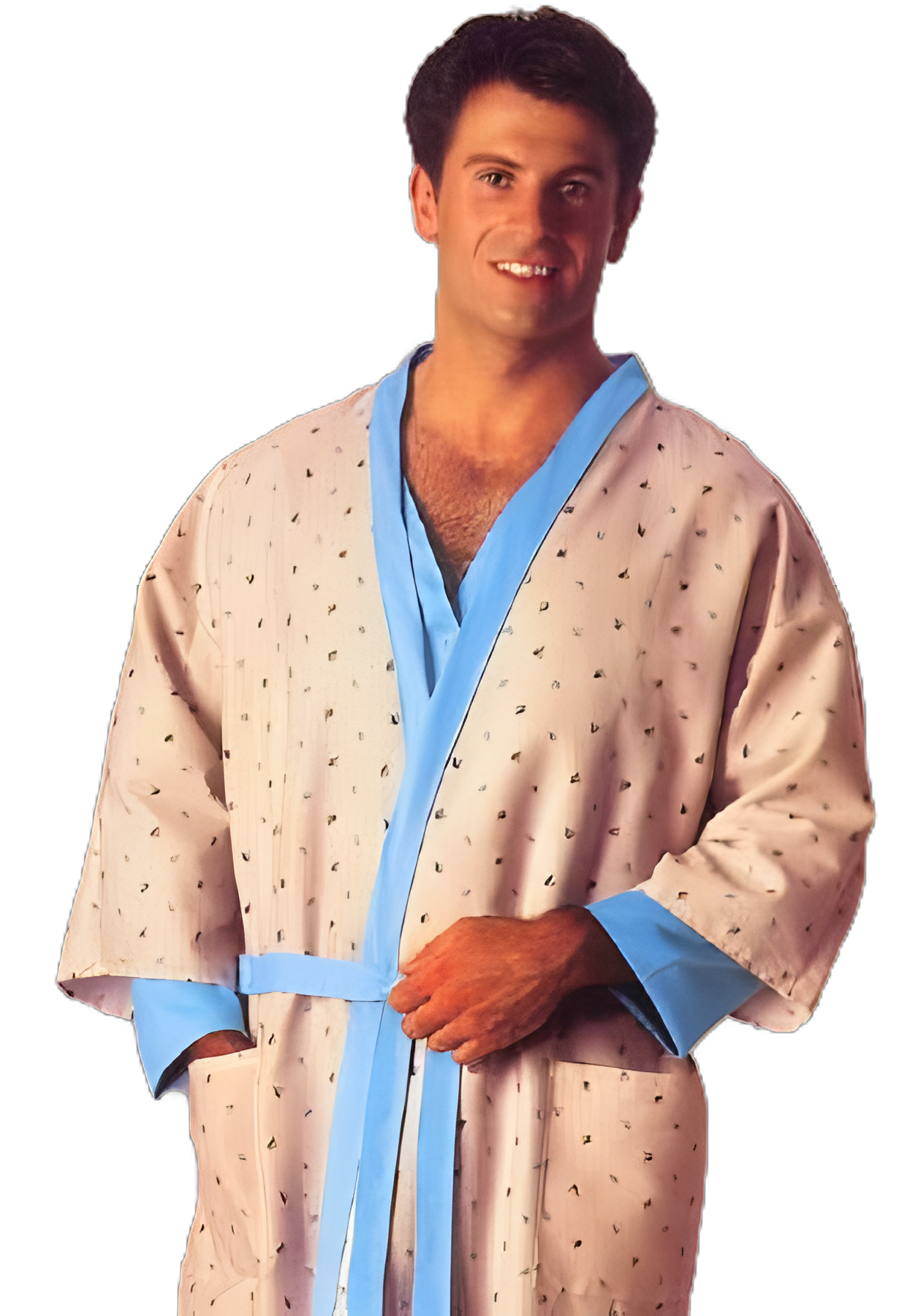 Patient Robe Large Nova Blue Print Reusable