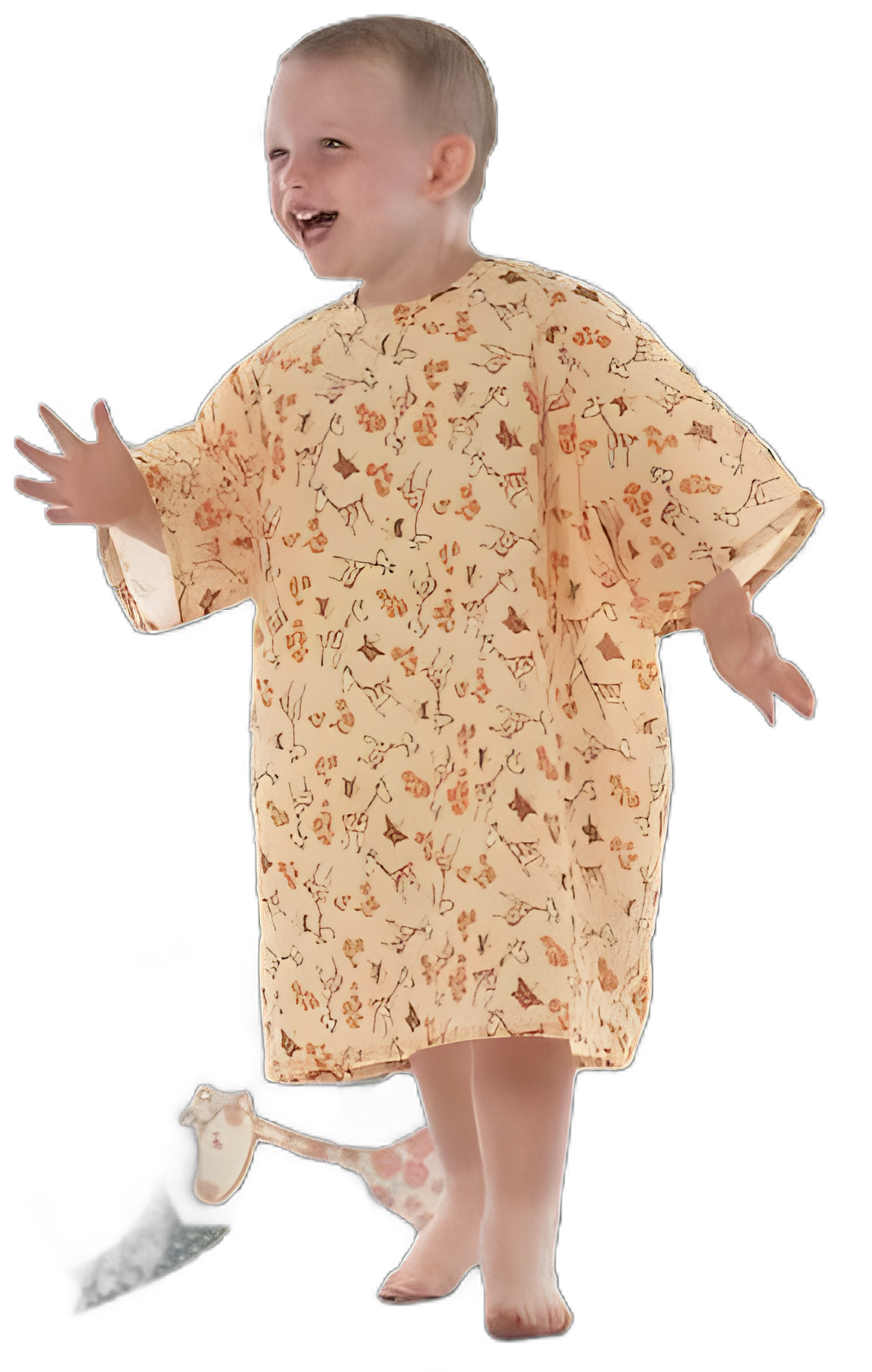 Patient Exam Gown All Stars Child Size (10 to 12) Kid Design (Frog-E Green) Reusable