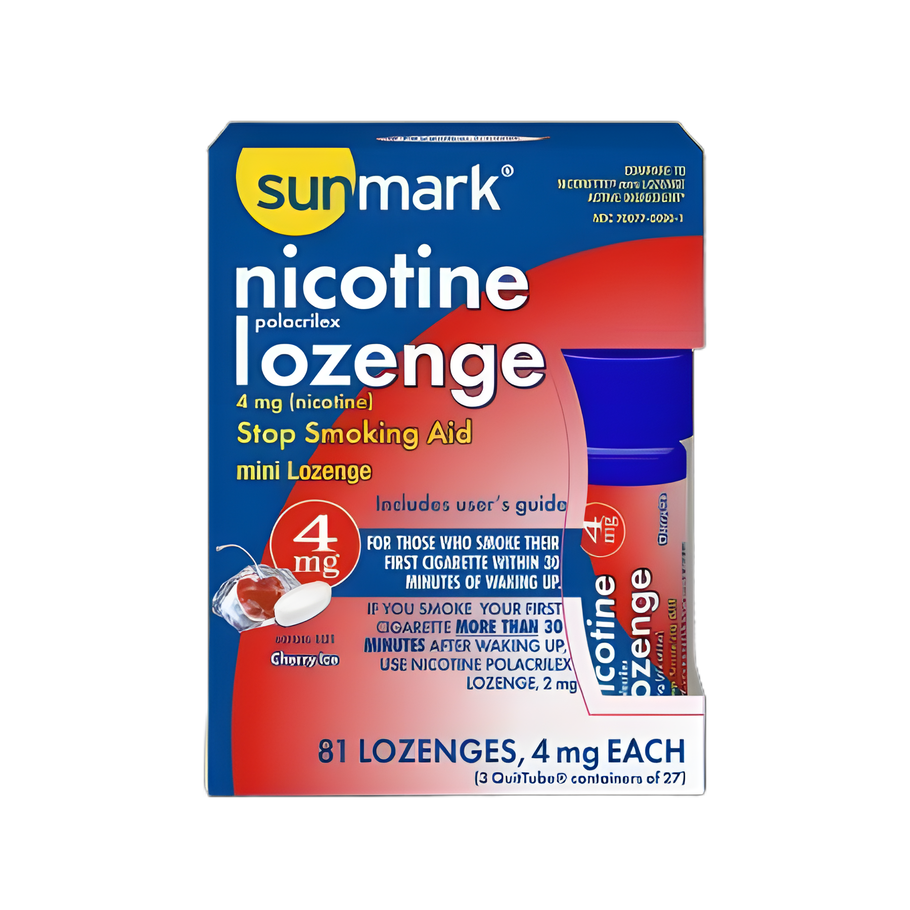 McKesson 4 mg Nicotine Polacrilex Lozenge - Cherry Ice Flavor Stop Smoking Aid