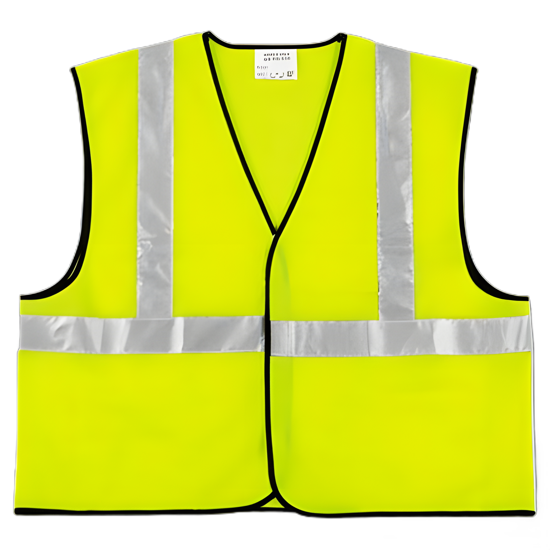 Class 2 Safety Vest, Polyester, 2X-Large, Fluorescent Lime with Silver Stripe