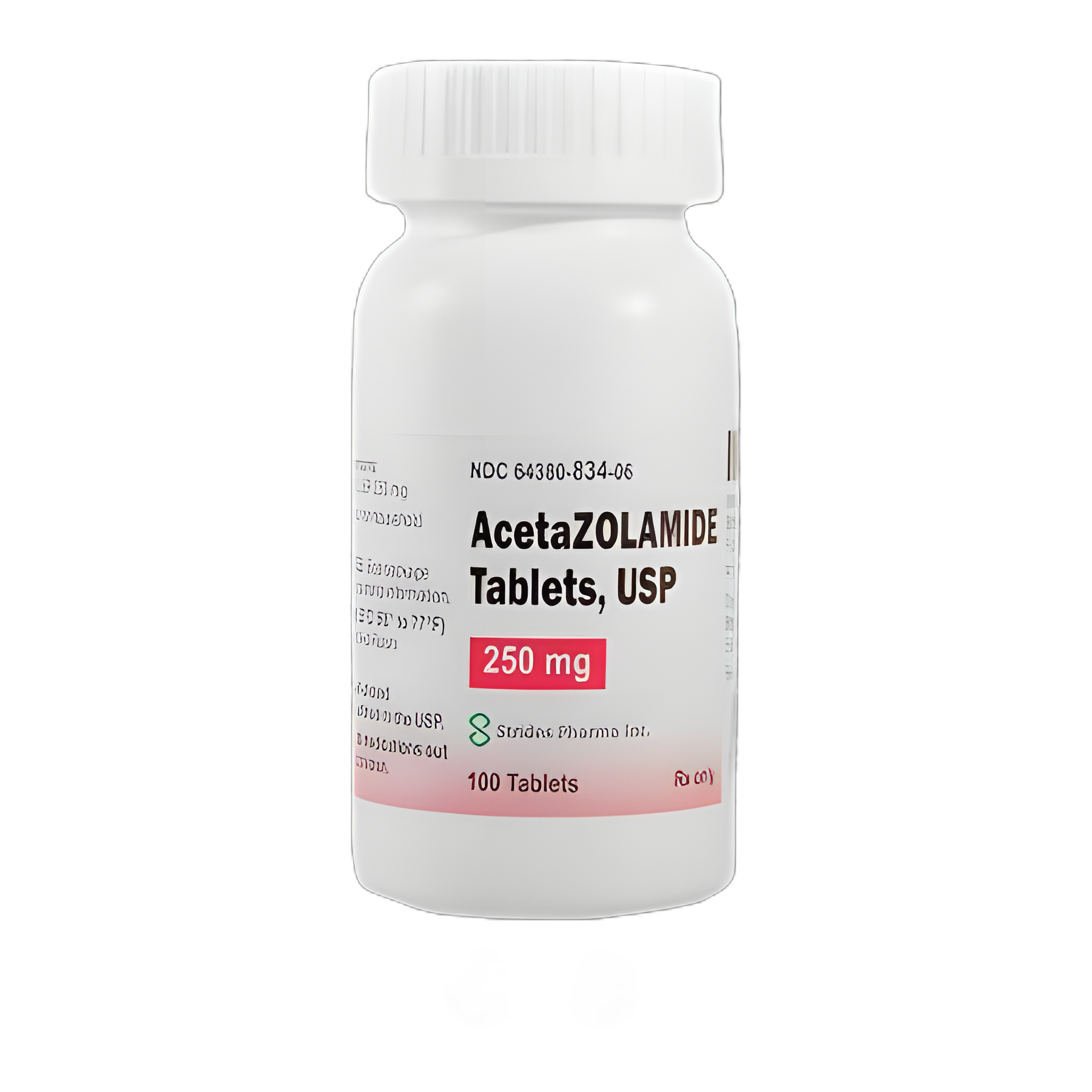 Acetazolamide 250 mg Tablets by Strides Pharma - Carbonic Anhydrase Inhibitor, Bottle of 100