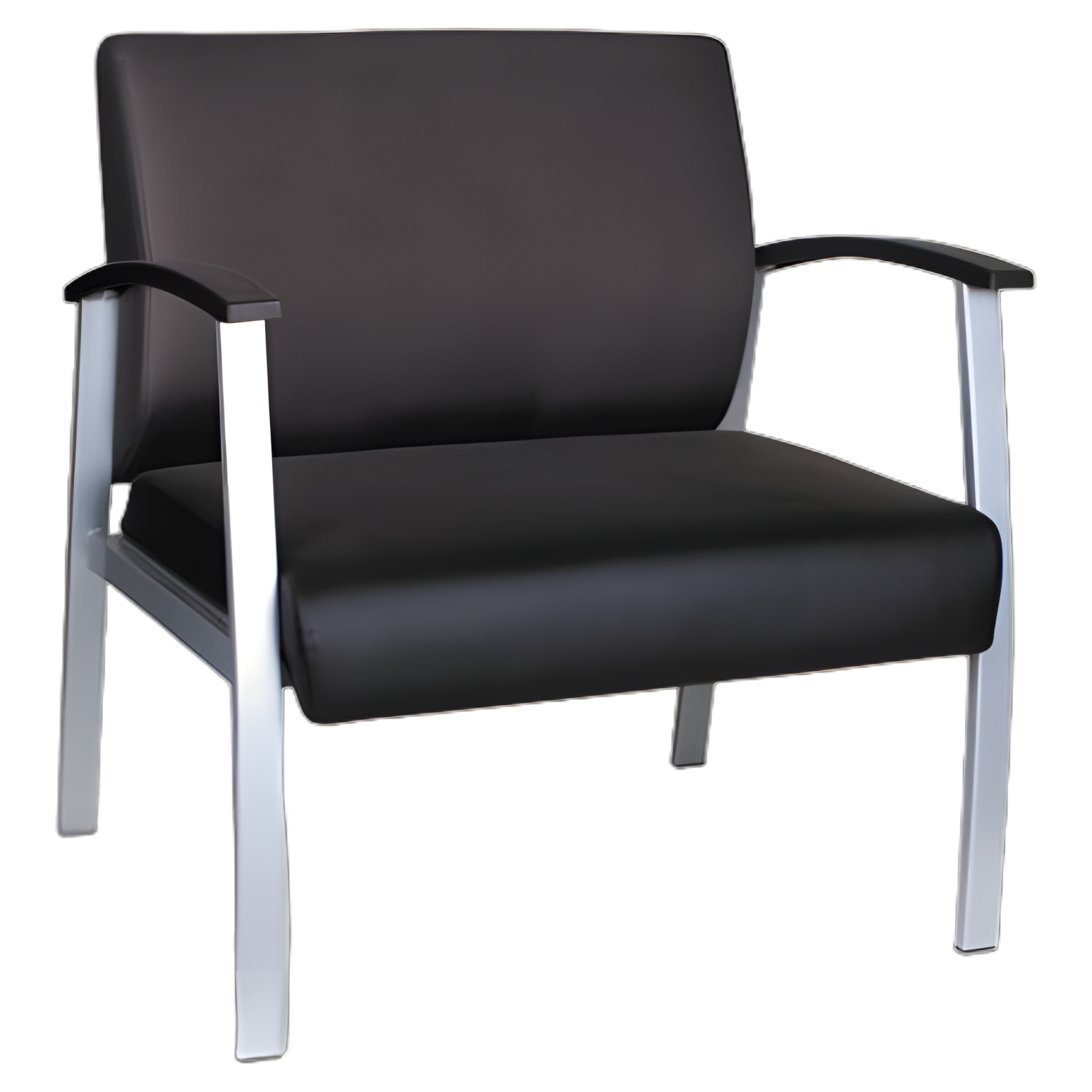 Alera metaLounge Bariatric Guest Chair for Medical Offices - 30.51" x 26.96" x 33.46", Black