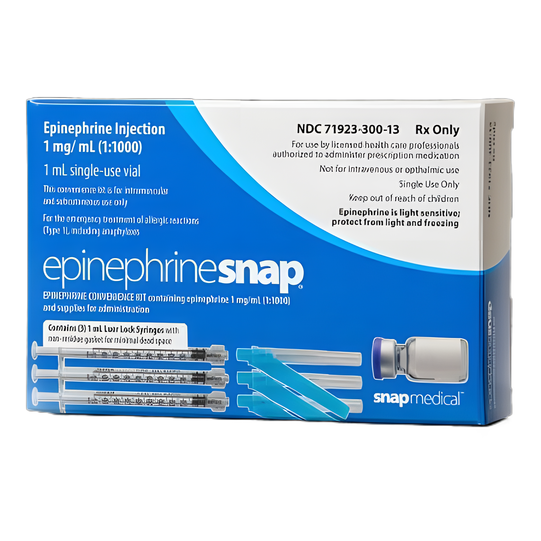 Epinephrine Snap™ Alpha and Beta Adrenergic Agonist Epinephrine 1 mg / mL (1:1000) Injection Single-Use Vial 1 mL