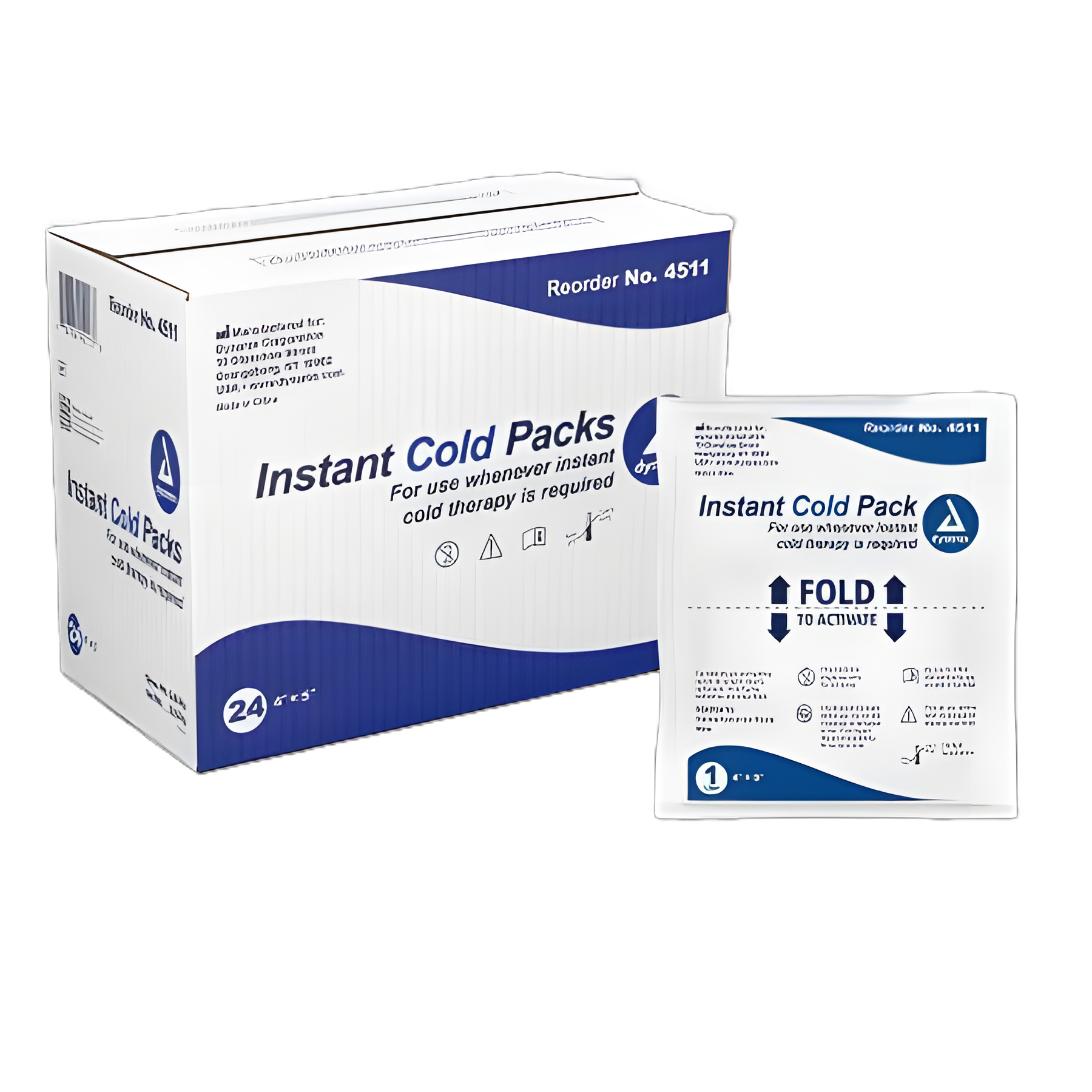 Instant Cold Pack Dynarex® General Purpose One Size Fits Most 4 X 5 Inch Plastic / Calcium Ammonium Nitrate / Water Disposable