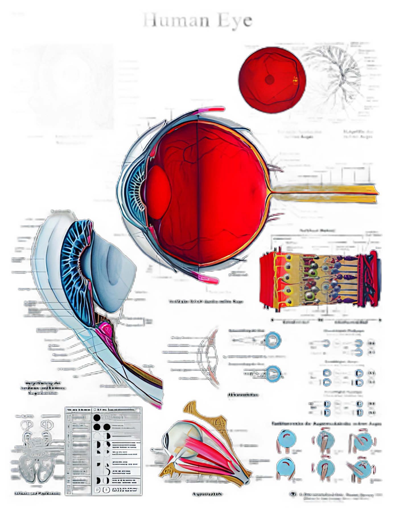 Laminated Anatomical Chart of the Human Eye, 20x26 Inch - Educational Poster