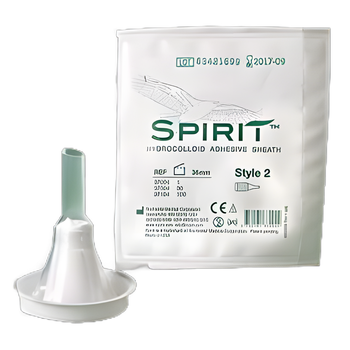 Male External Catheter Spirit™3 Self-Adhesive Hydrocolloid Silicone Intermediate