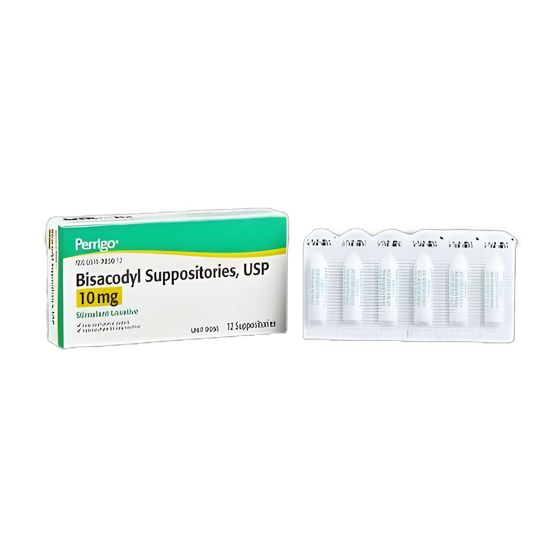Perrigo Bisacodyl 10mg Suppository Laxative - 12 Pack