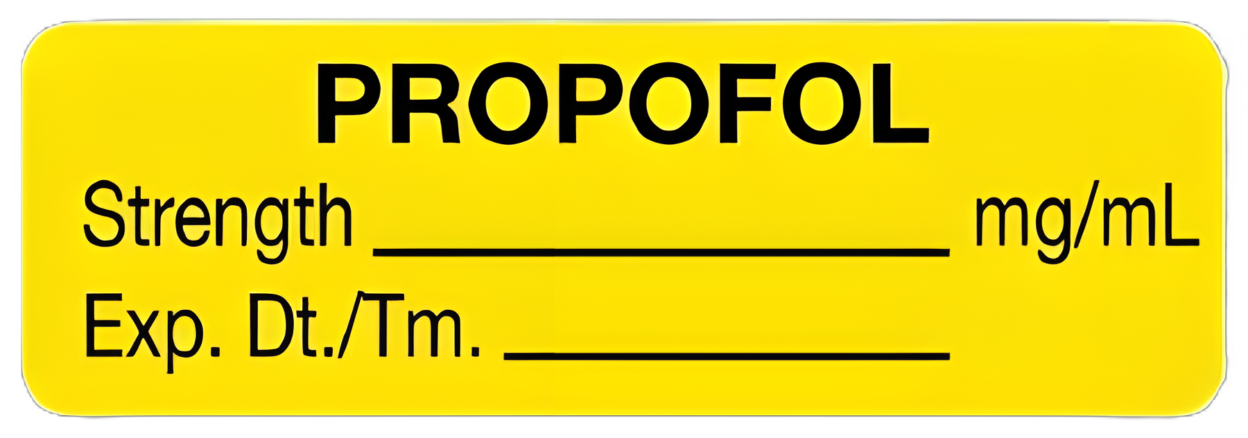 Drug Label UAL™ Anesthesia Label Propofol Strength_mg/mL Exp Dt tm_ Yellow 1/2 X 1-1/2 Inch