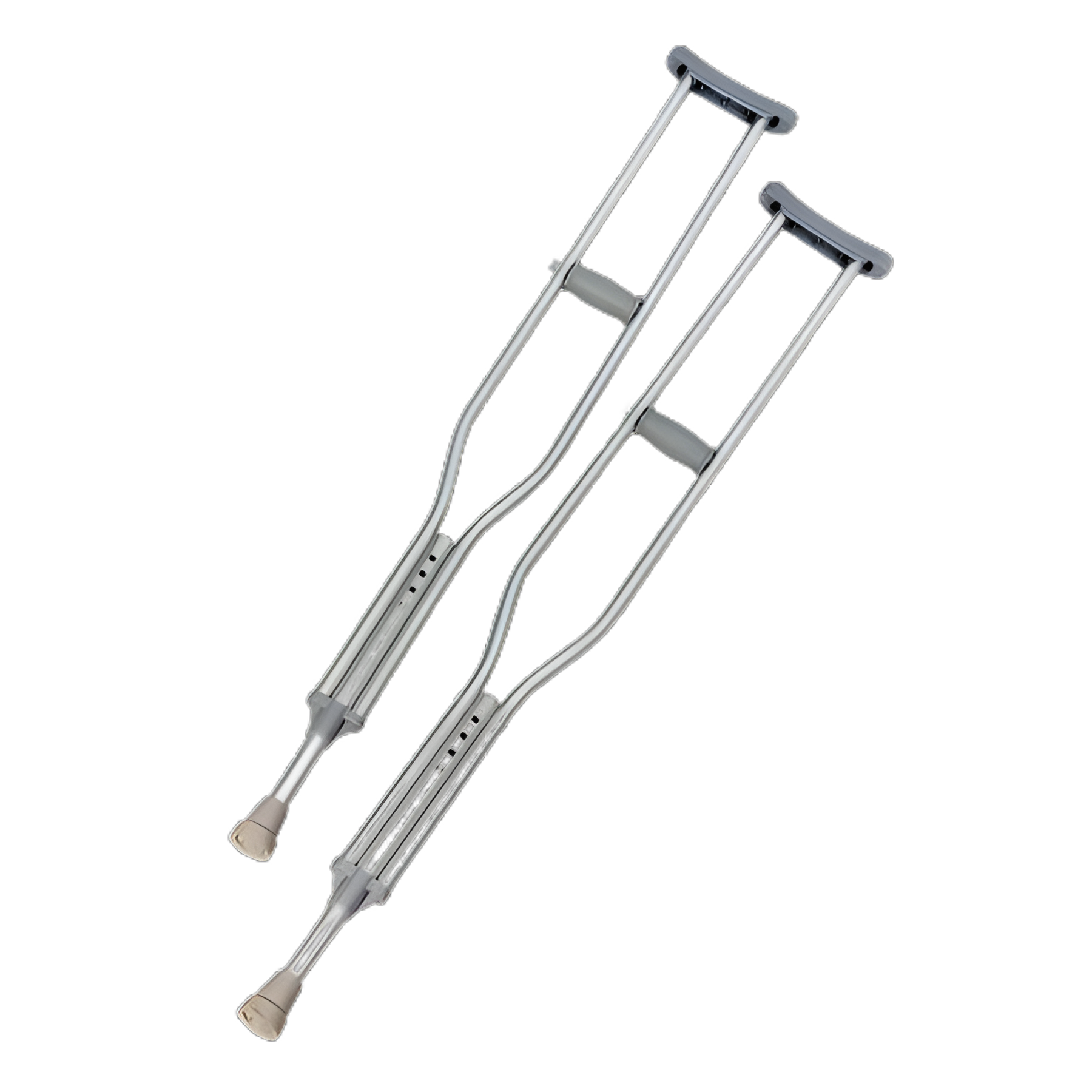 Pediatric Aluminum Underarm Crutches with Push Button Adjustment - 300 lbs Capacity