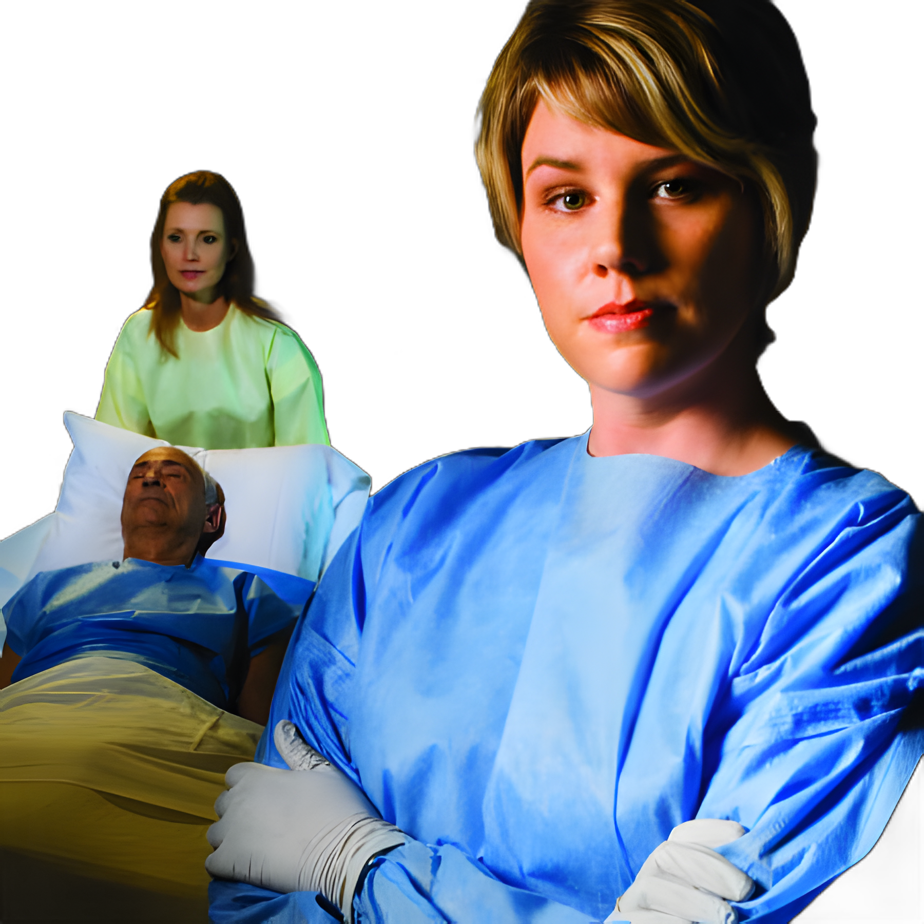 Protective Procedure Gown Halyard Tri-Layer Large Yellow NonSterile AAMI Level 1 Disposable