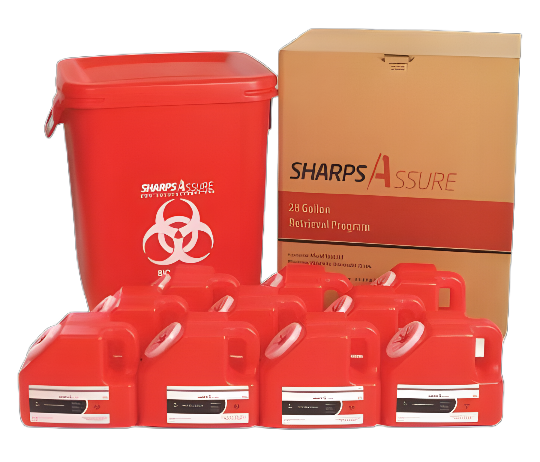 Sharps Assure Mailback Sharps Container with Red Base 1 Gallon - Safe & Efficient Medical Waste Disposal