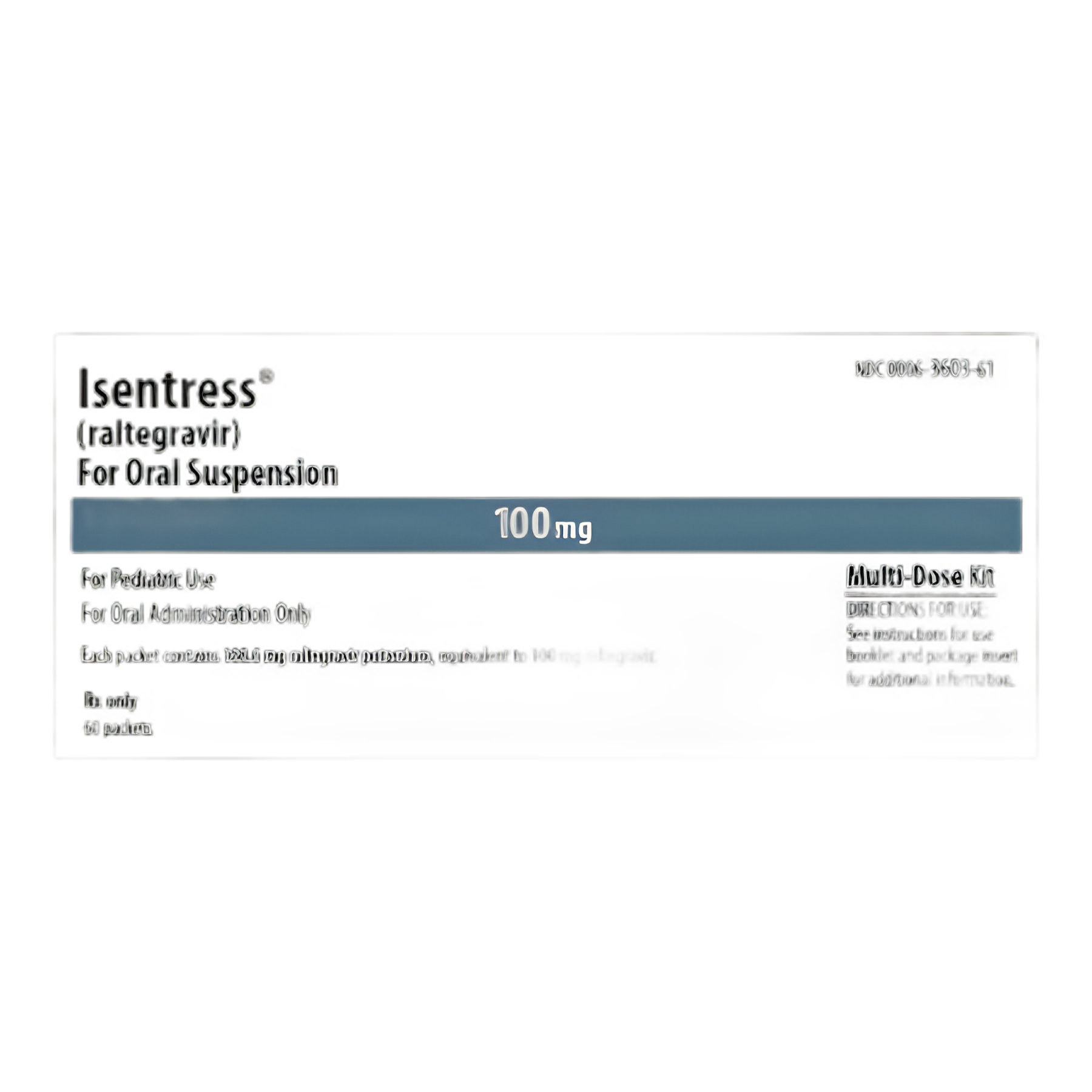 Isentress Raltegravir Potassium 100 mg Powder for Oral Suspension - HIV Treatment