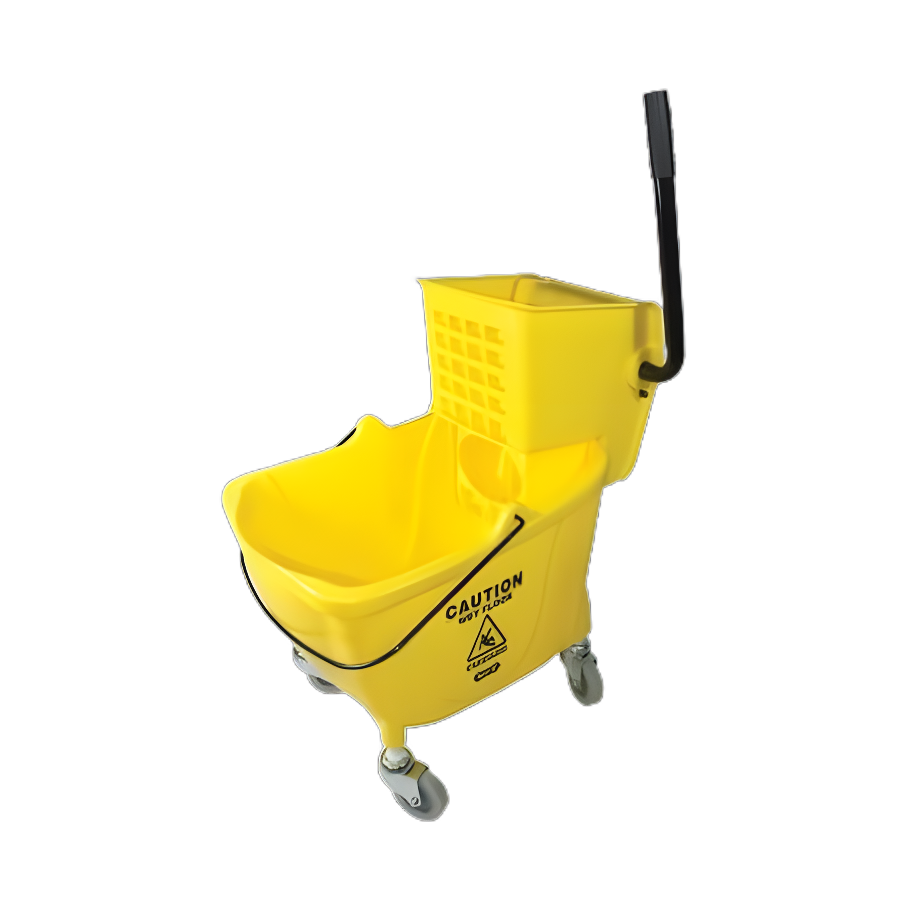 Zephyr Yellow Mop Bucket with Wringer for Medical Facilities