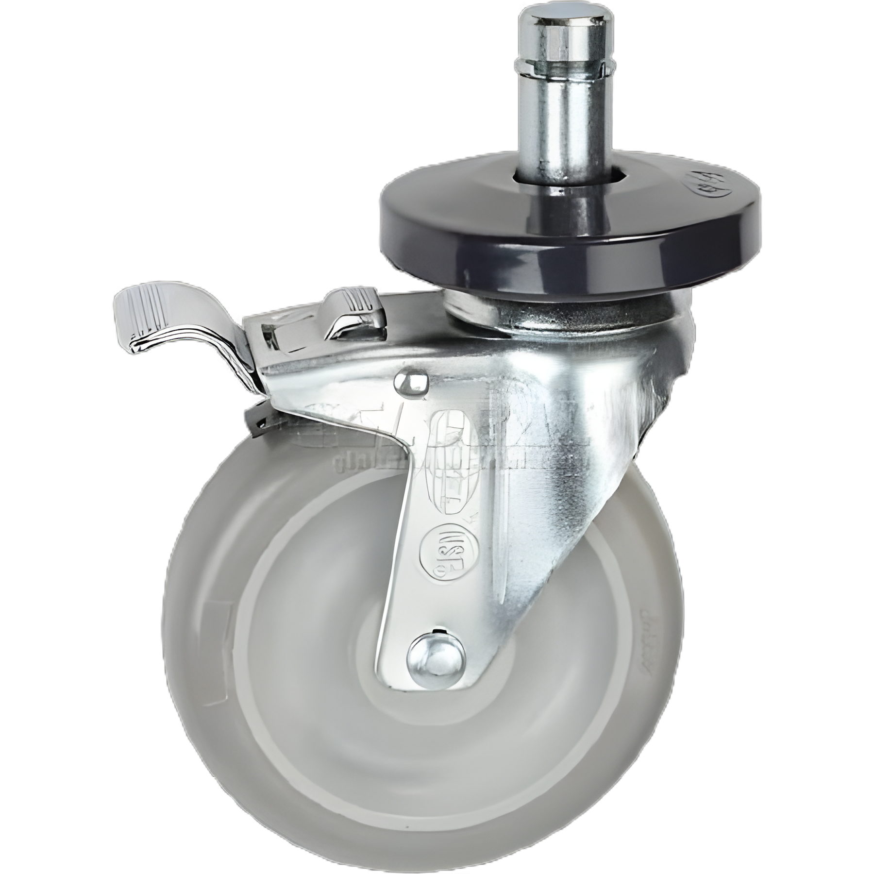 Nexel® Utility Cart Stem Caster Set - 5 Inch Polyurethane Swivel Wheels