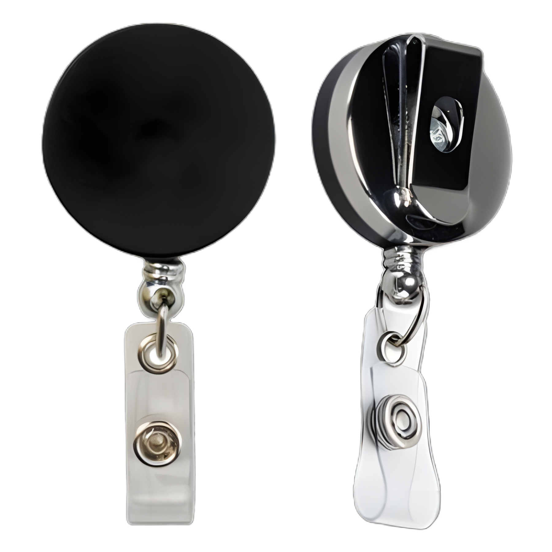 Heavy Duty ID Card Reel, 30" Extension, Black/Chrome