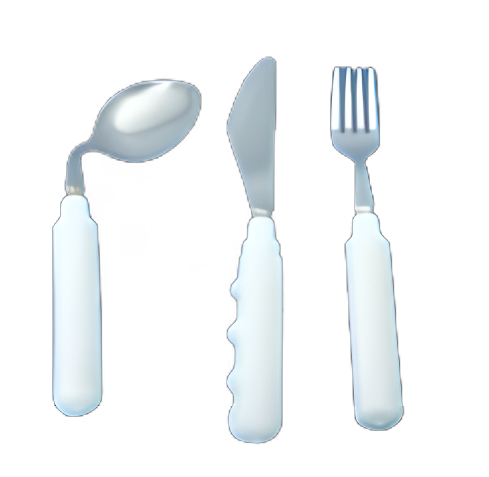 Teaspoon Grip-Tight Angled / Left Handed White