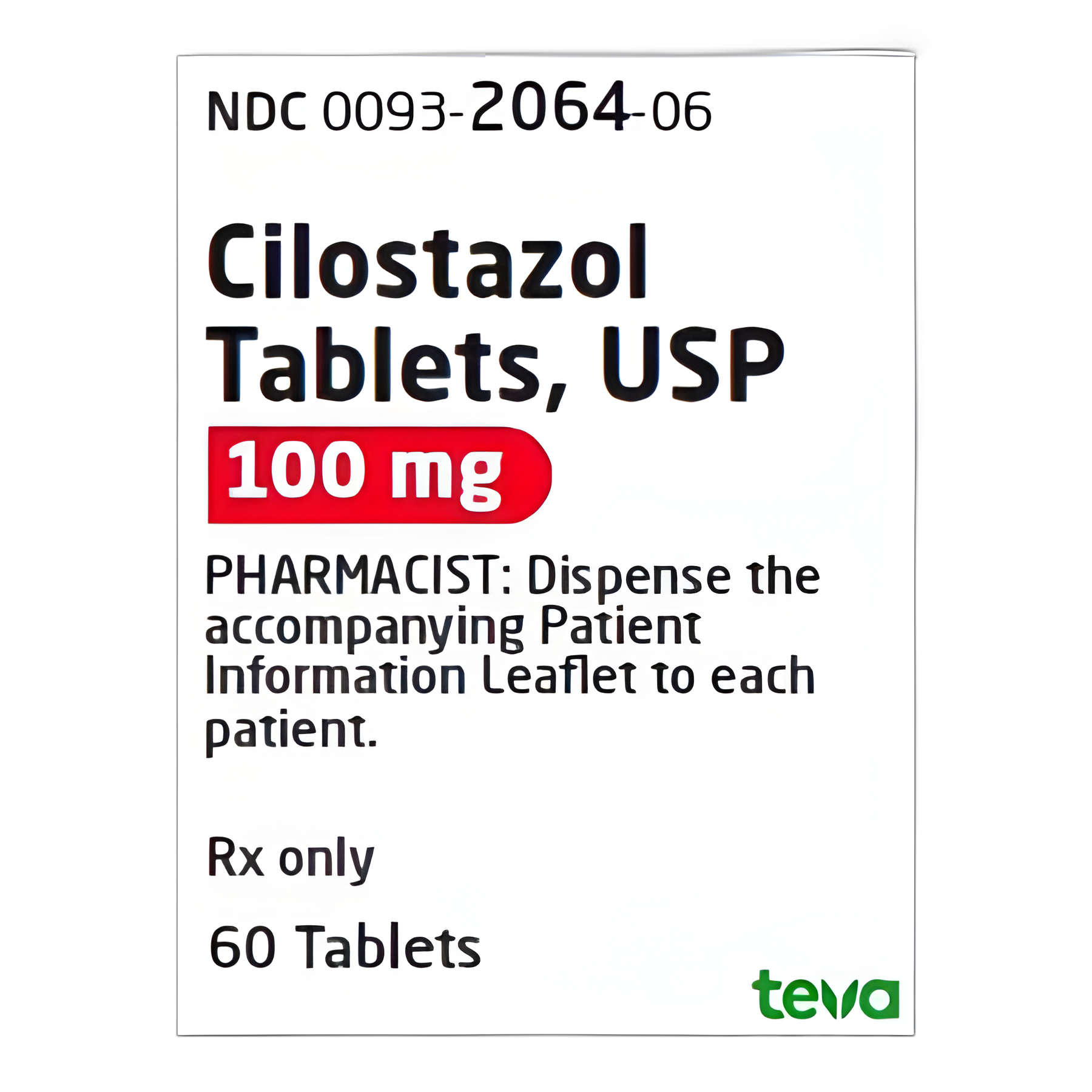 Cilostazol 100 mg Tablets by Teva - 60 Count Bottle for Blood Clot Prevention