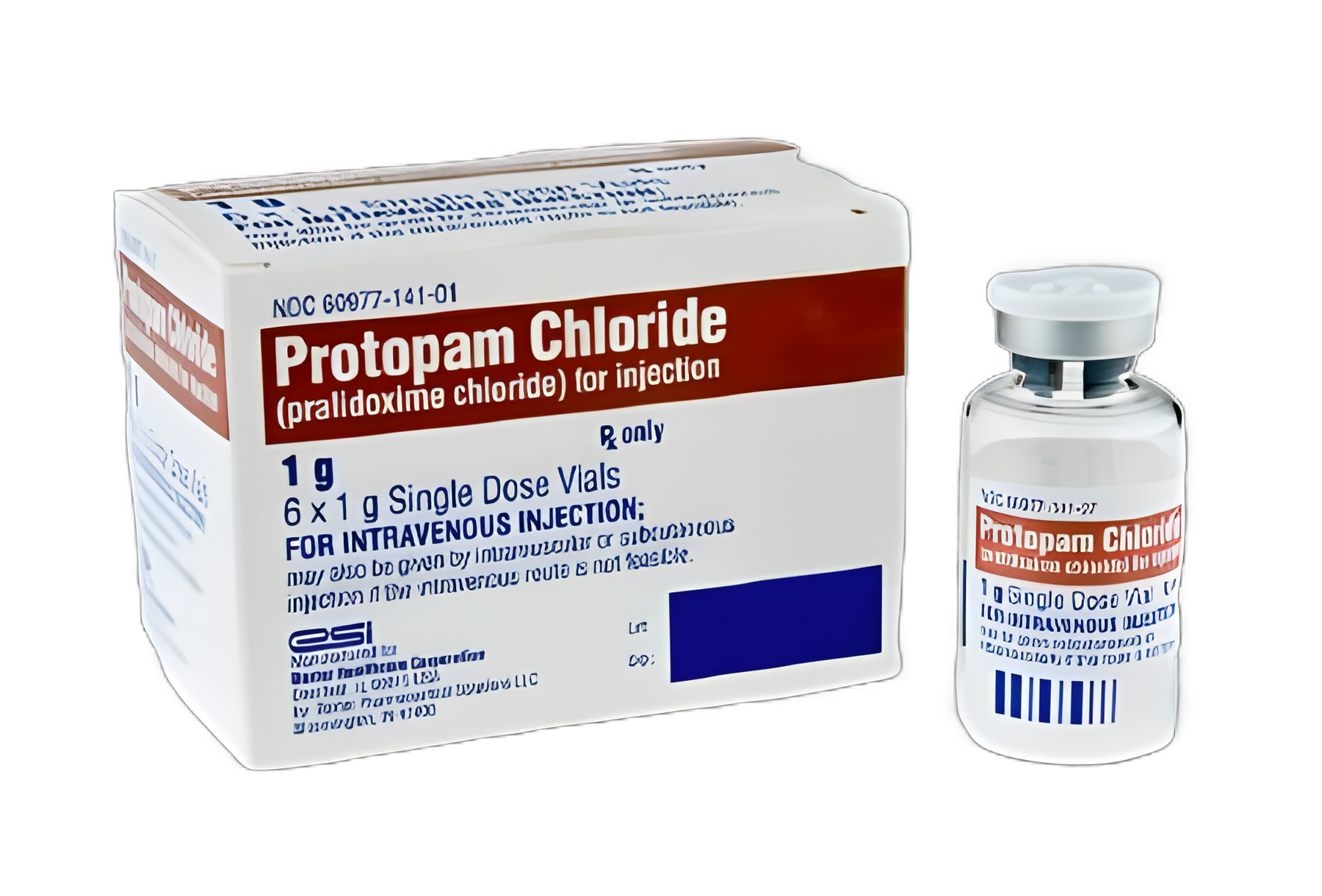 Protopam Chloride* Pralidoxime Chloride 1 Gram Injection Single-Dose Vial 20 mL
