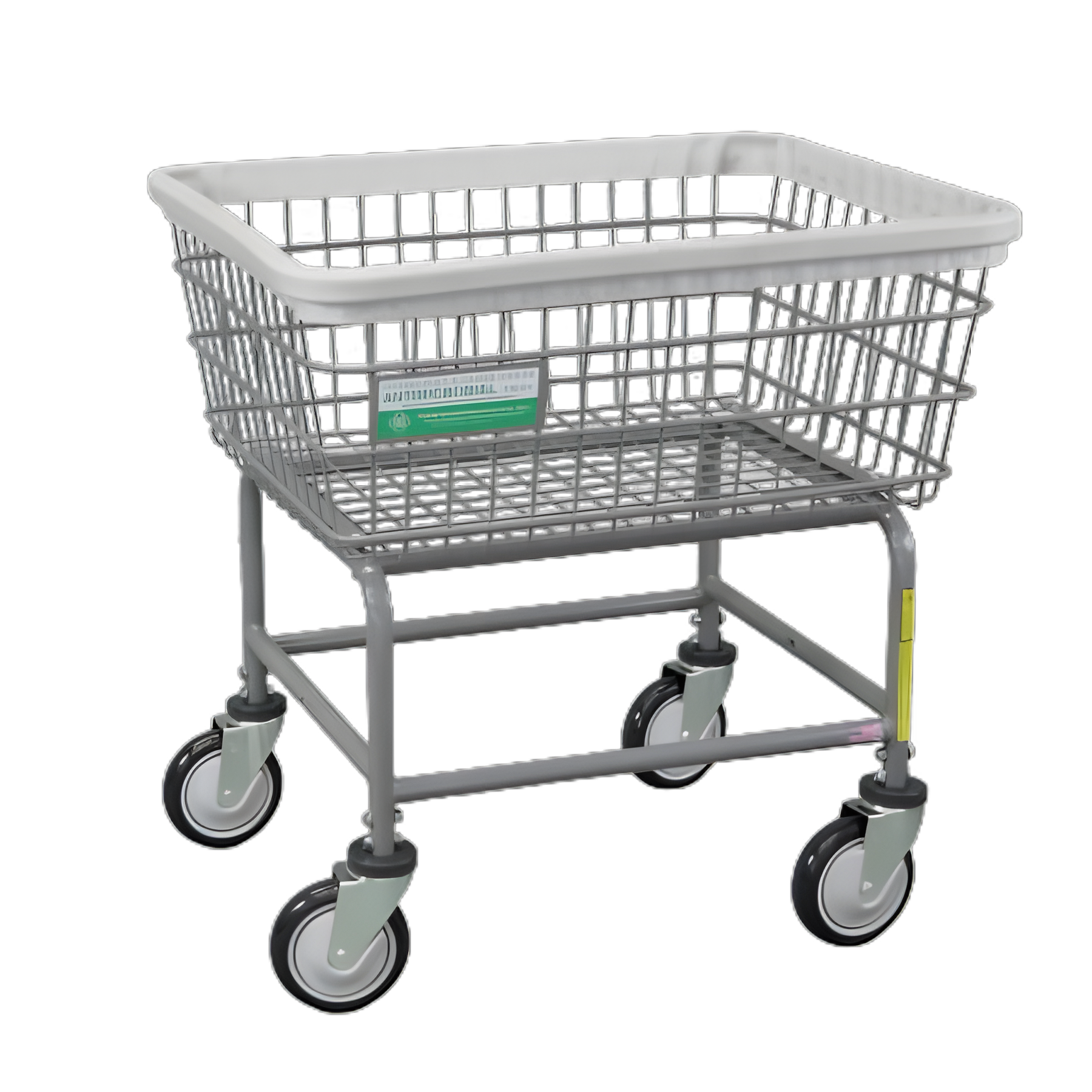 Antimicrobial Heavy Duty Laundry Cart - 2.5 Bushel, Steel Tubing, 5 Inch Clean Wheel System™ Casters