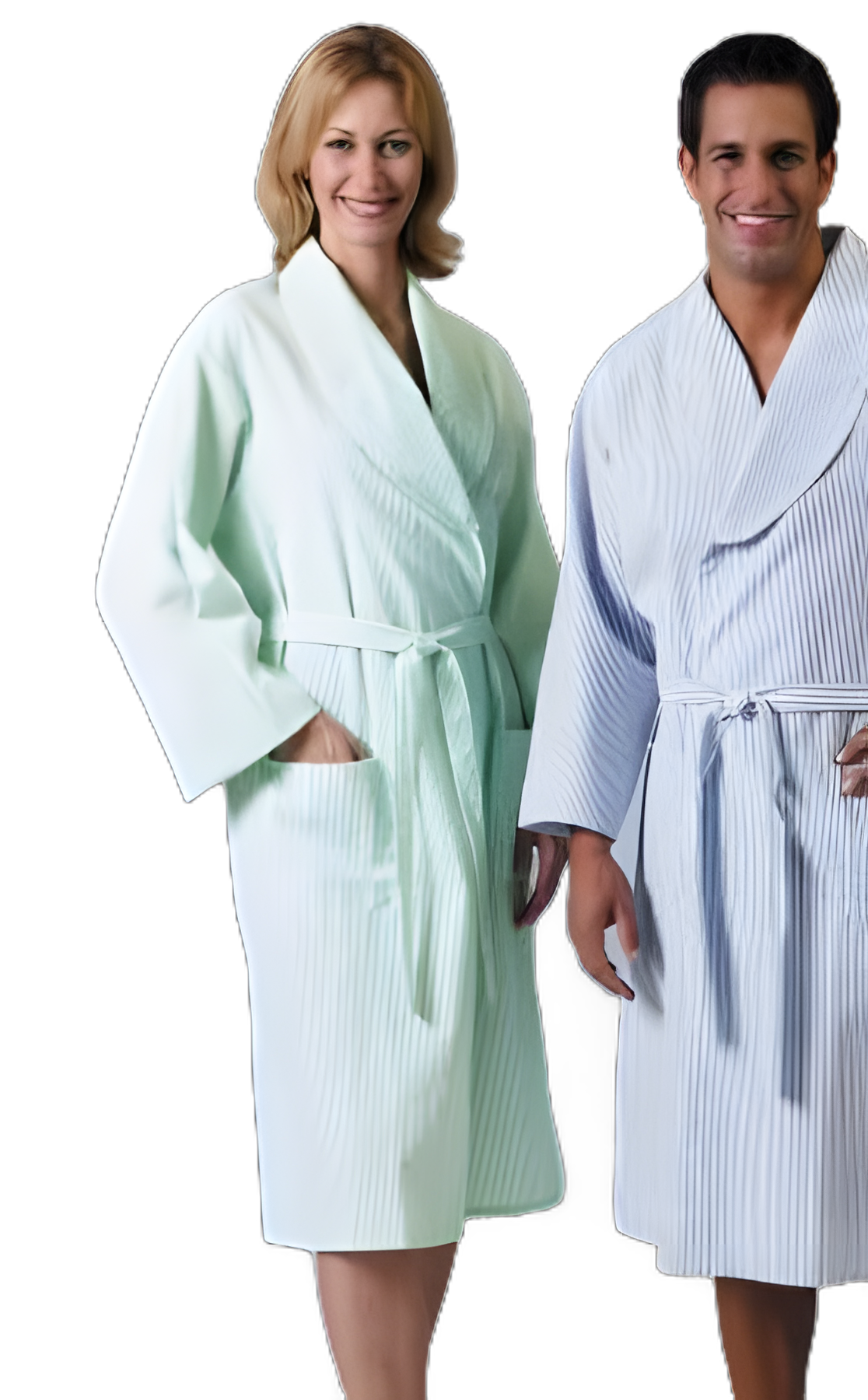 Patient Robe Unisex Large Green Stripe Reusable