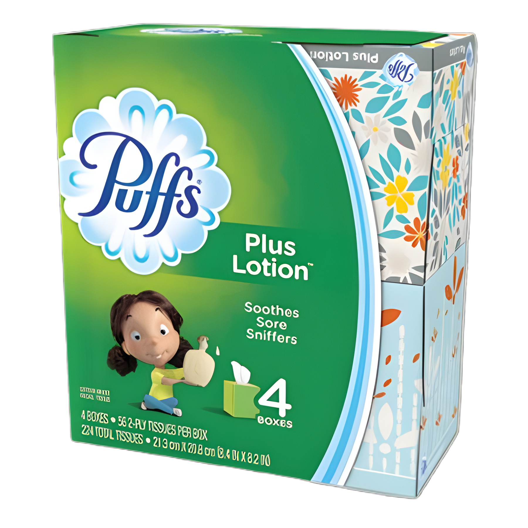 Plus Lotion Facial Tissue, 1-Ply, White, 56 Sheets/Box, 24 Boxes/Carton
