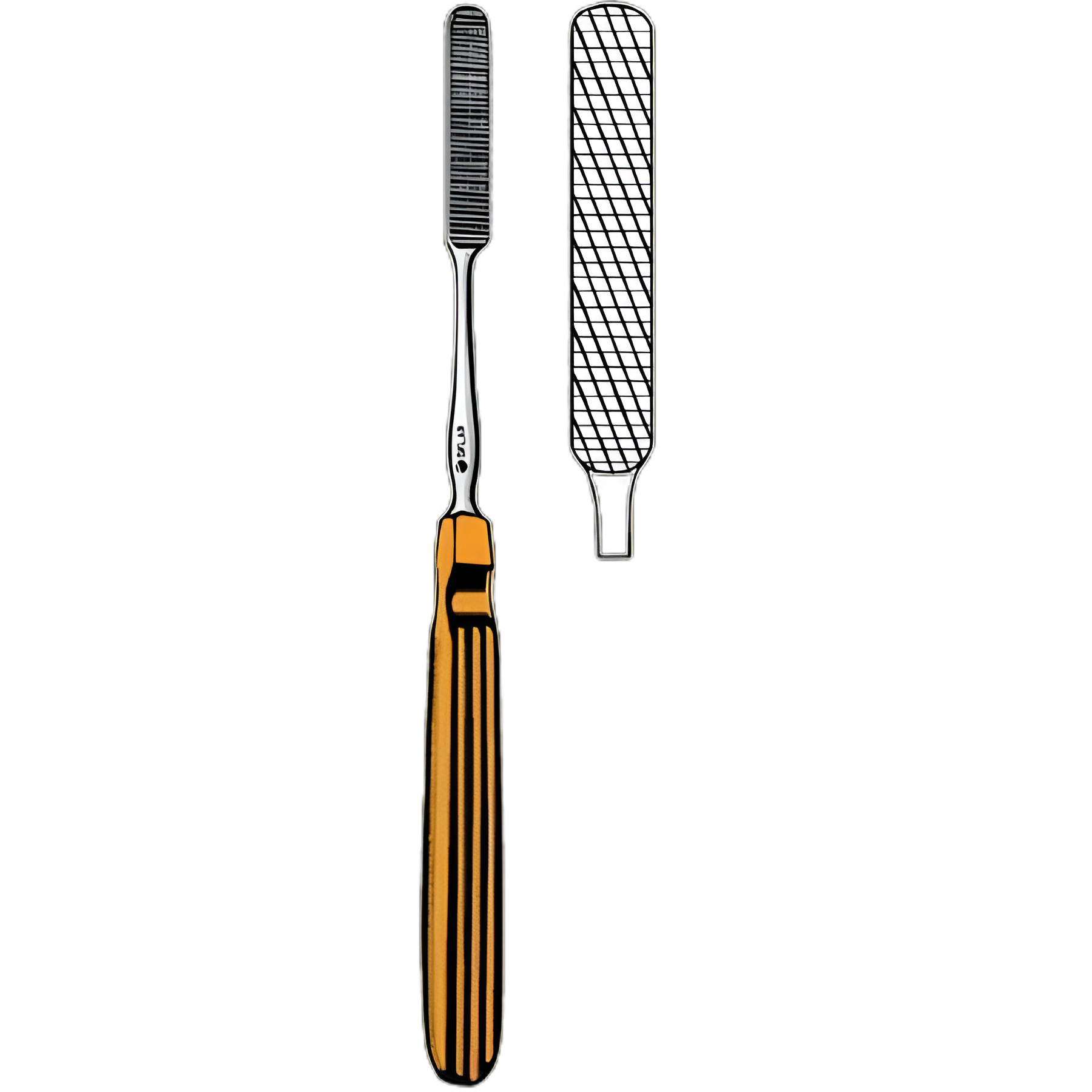 Rasp Sklar® Maltz 6-3/4 Inch Stainless Steel / Tungsten Carbide Reusable Straight Downward Cutting Cross Serrated Blade with Medium Coarse Teeth