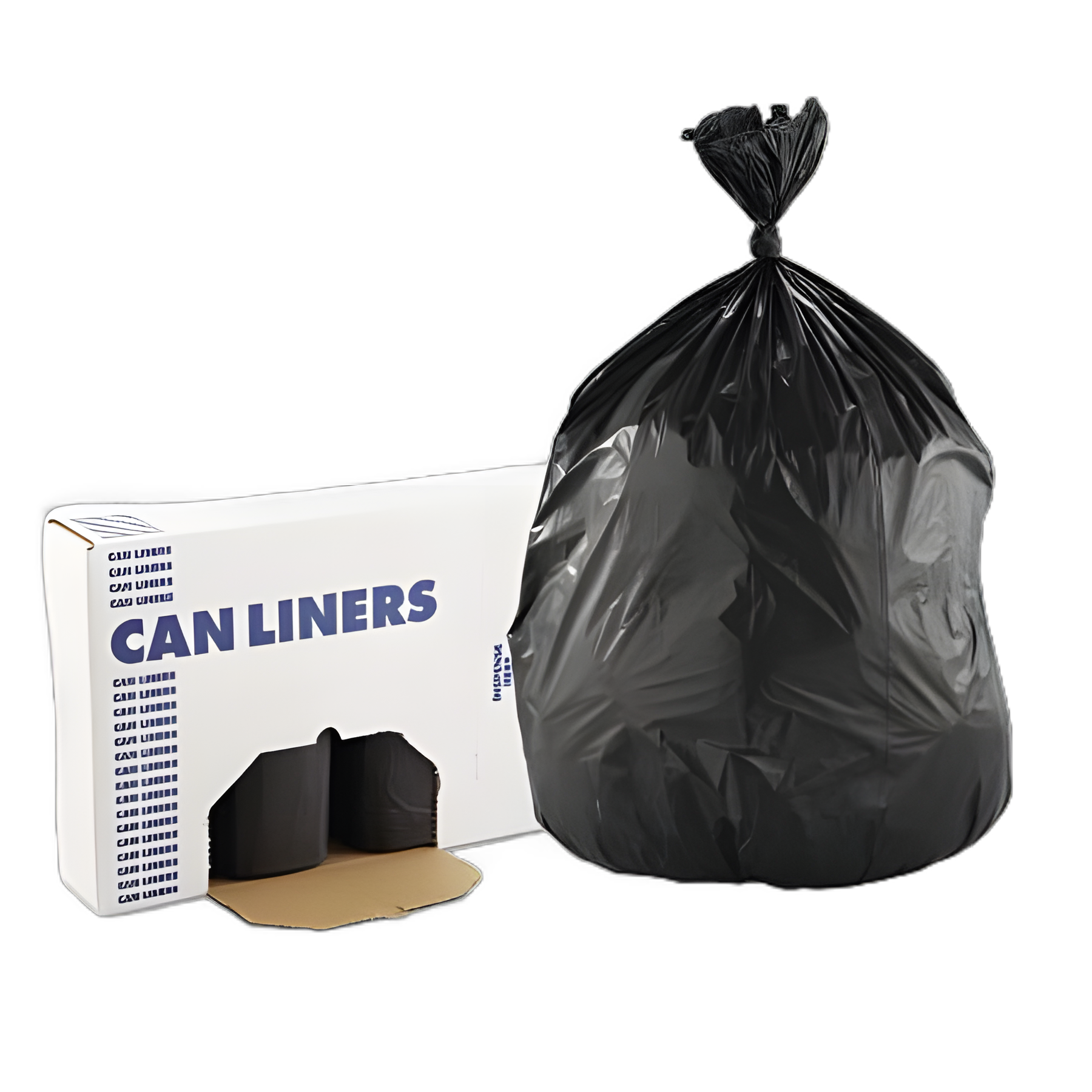 Boardwalk® 60 Gallon Black Trash Bags, LDPE 1.2 Mil, 38x58, Coreless Roll for Medical Facilities
