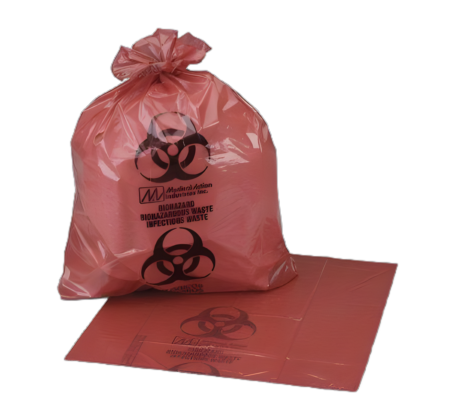Biohazard Waste Bag Medegen Medical Products 44 gal. Red Bag HDPE 38 X 46 Inch