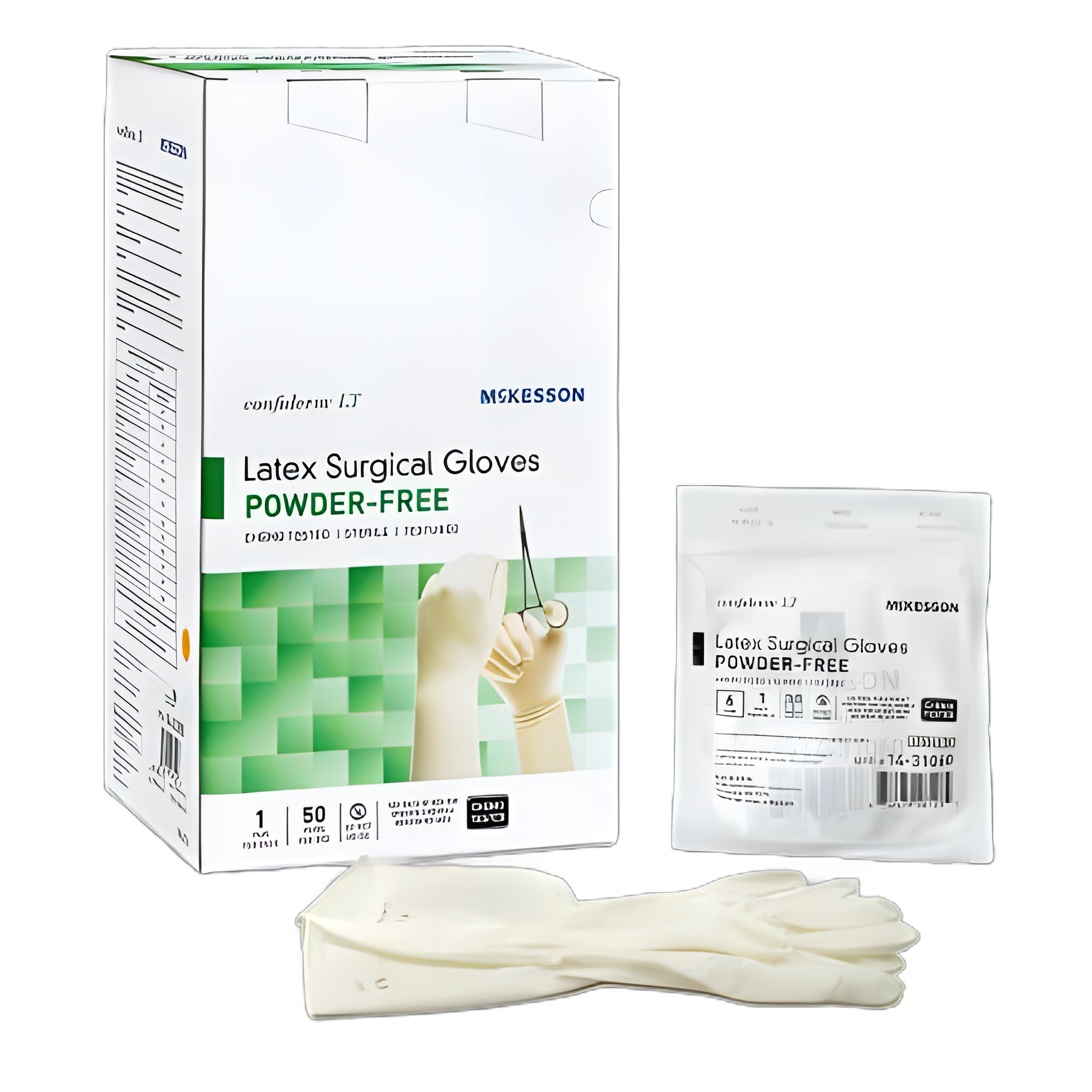 Surgical Glove Confiderm® LT Size 6 Sterile Latex Standard Cuff Length Fully Textured Ivory Chemo Tested