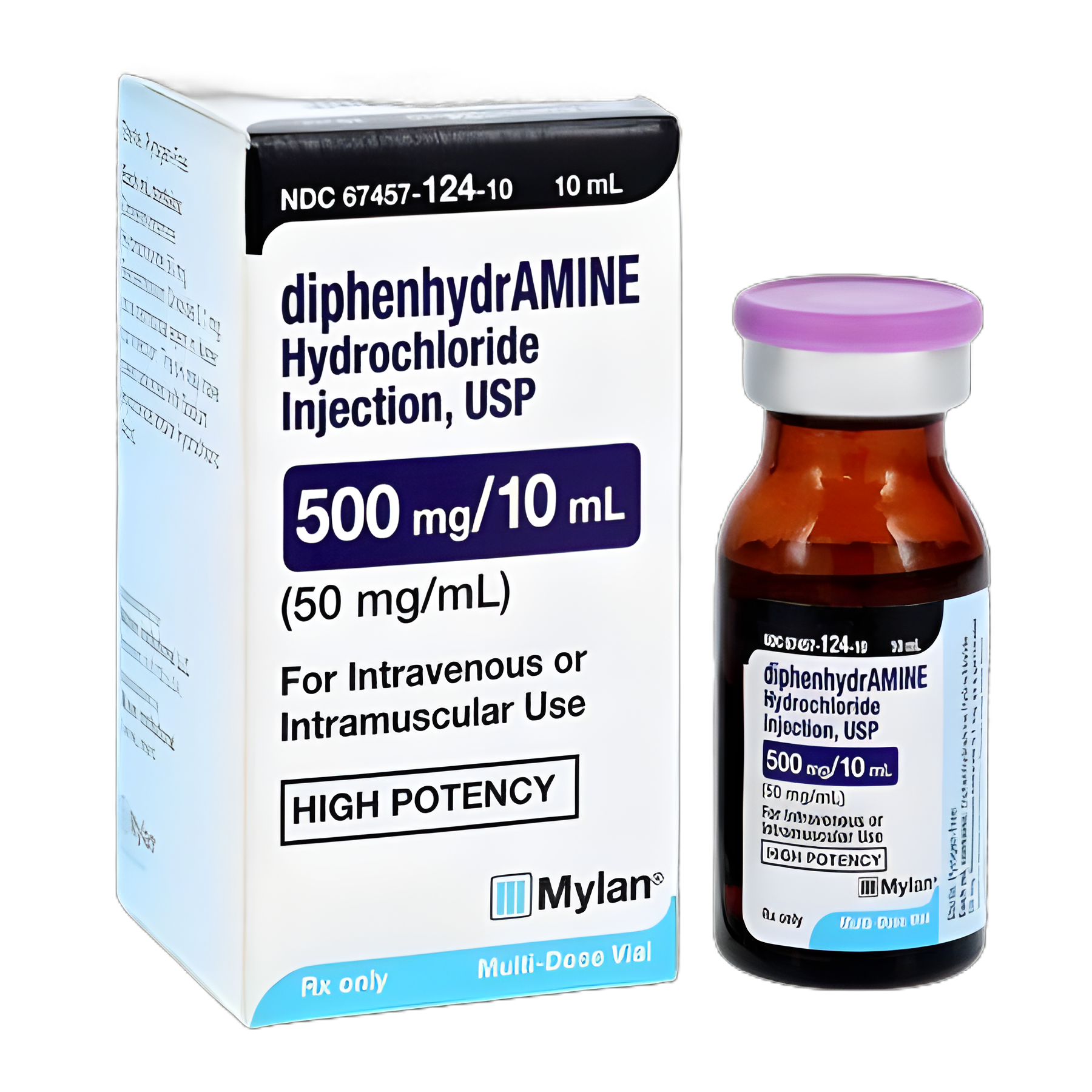 Diphenhydramine HCl 50 mg/mL Injection - 10 mL Multiple-Dose Vial by Mylan Pharmaceuticals