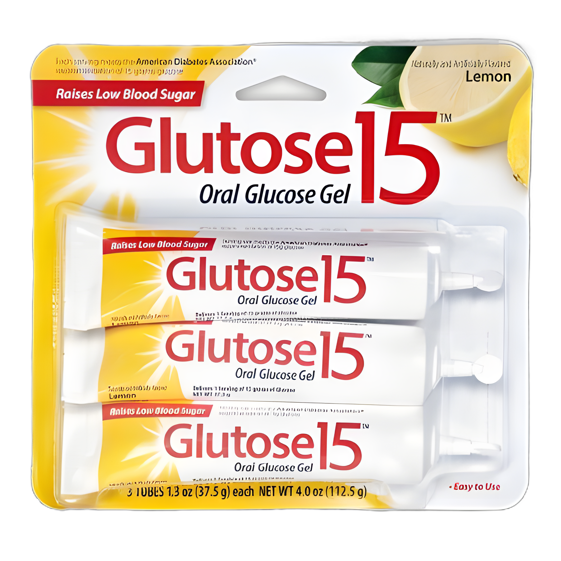 Glucose Supplement Glutose 15™ 3 per Pack Gel Lemon Flavor