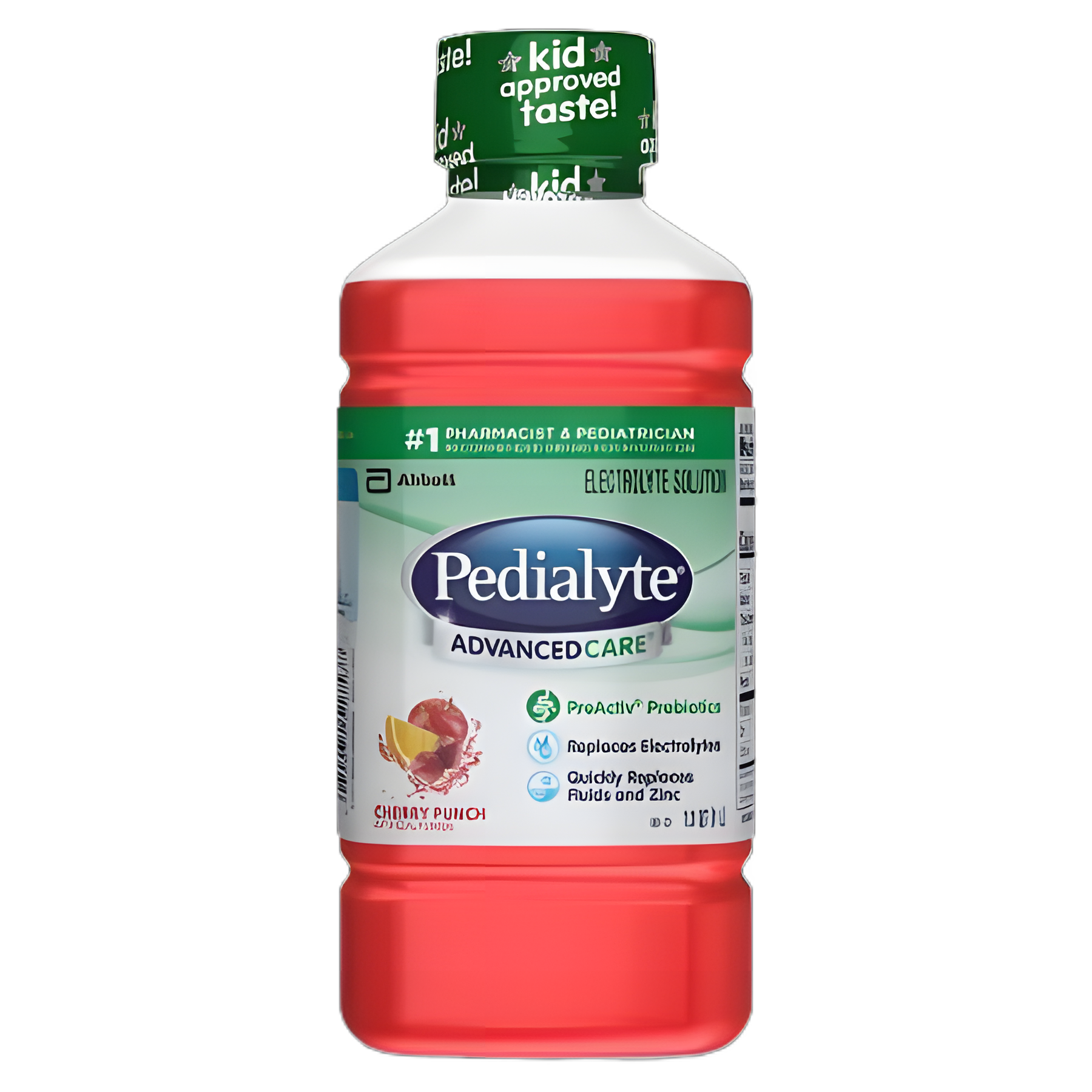 Pedialyte AdvancedCare Cherry Punch Oral Electrolyte Solution 33.8 oz - Rehydration with Prebiotics