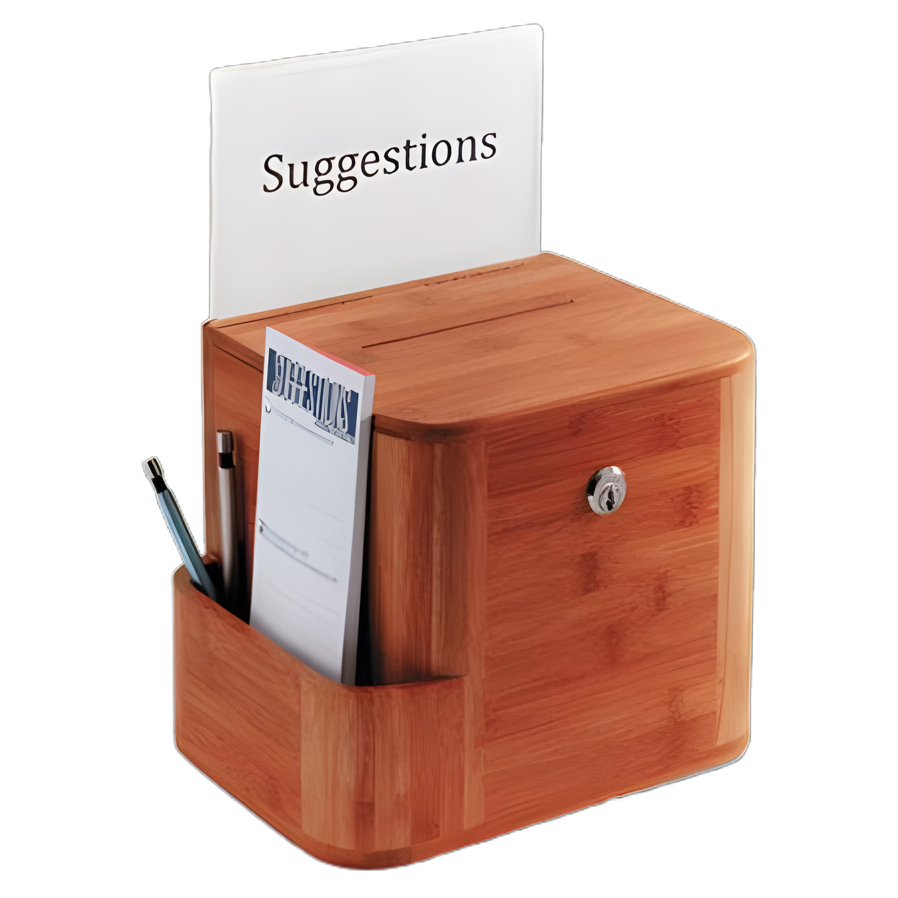 Bamboo Suggestion Boxes, 10 x 8 x 14, Cherry