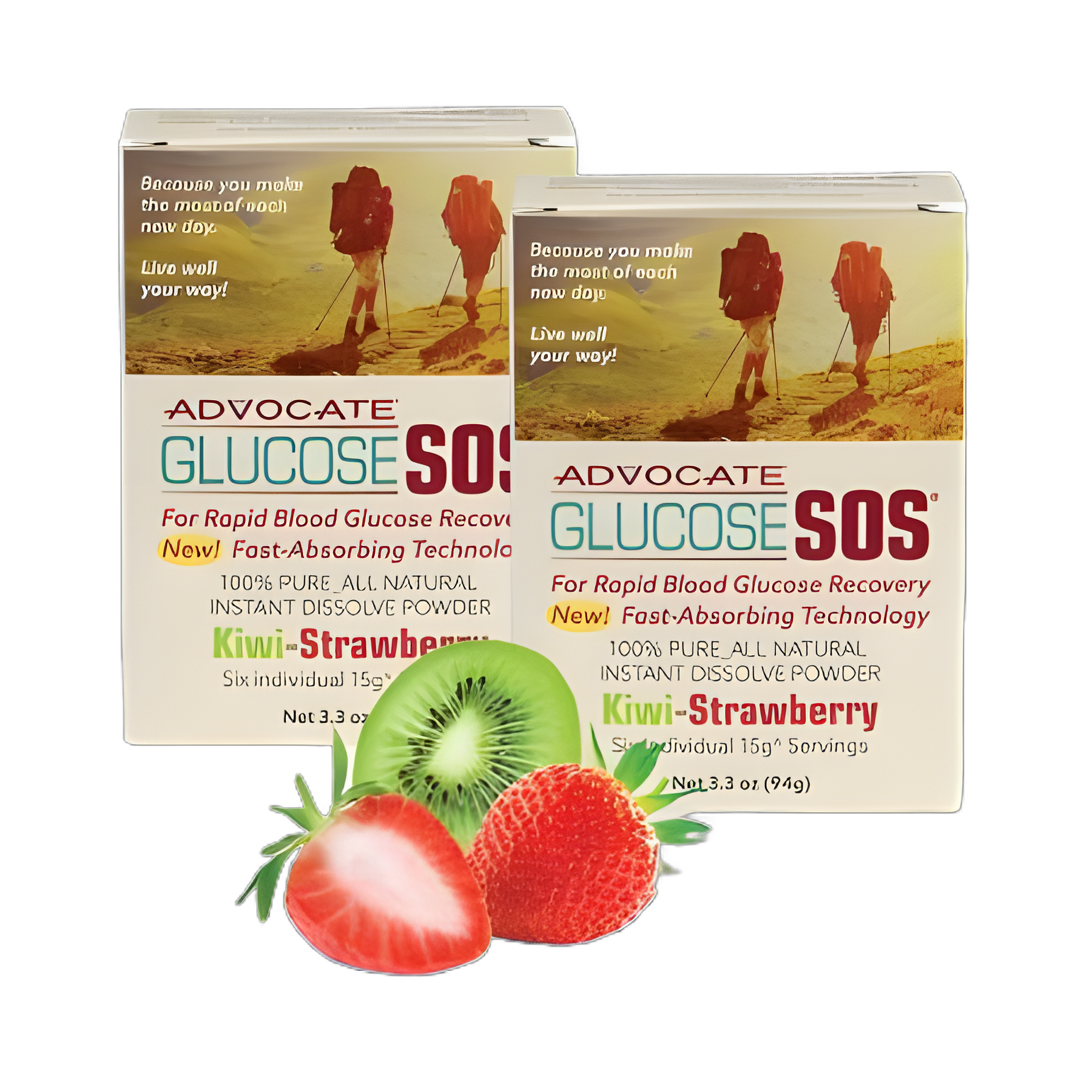 Glucose SOS® Kiwi Strawberry Glucose Supplement Powder - 6 Pack