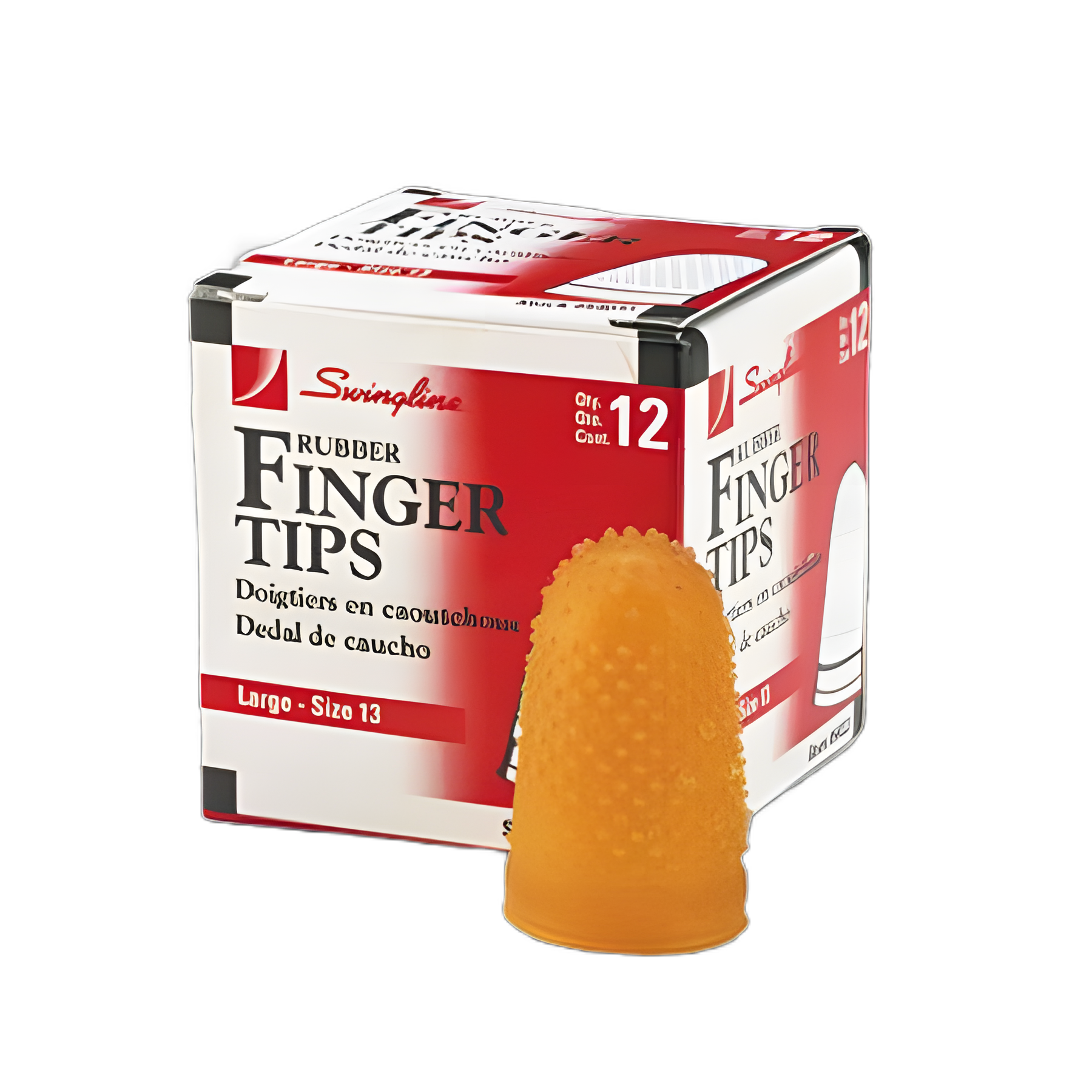 Rubber Finger Tips, 13 (Large), Amber, Dozen