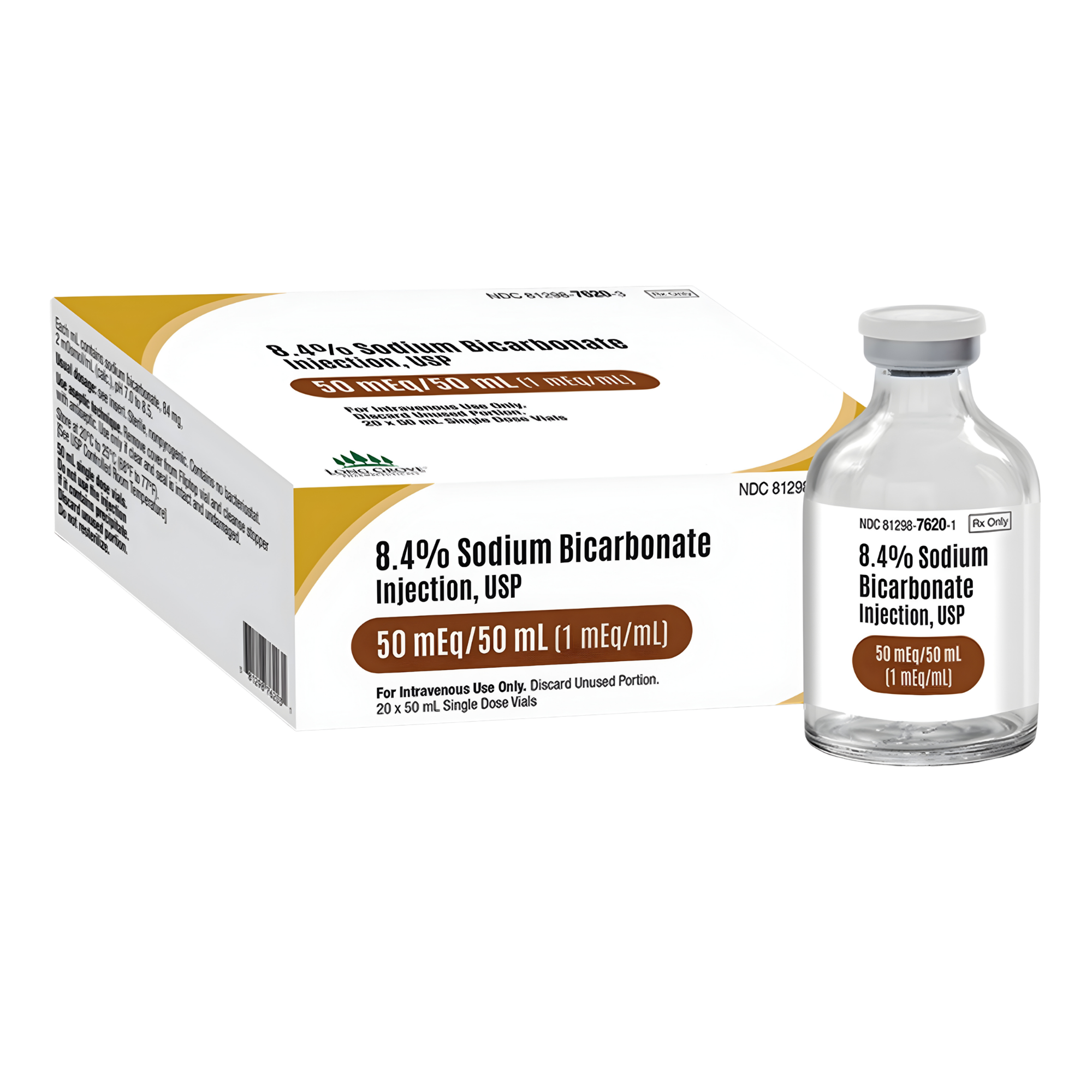 Sodium Bicarbonate, Preservative Free 8.4%, 1 mEq / mL Injection 50 mL